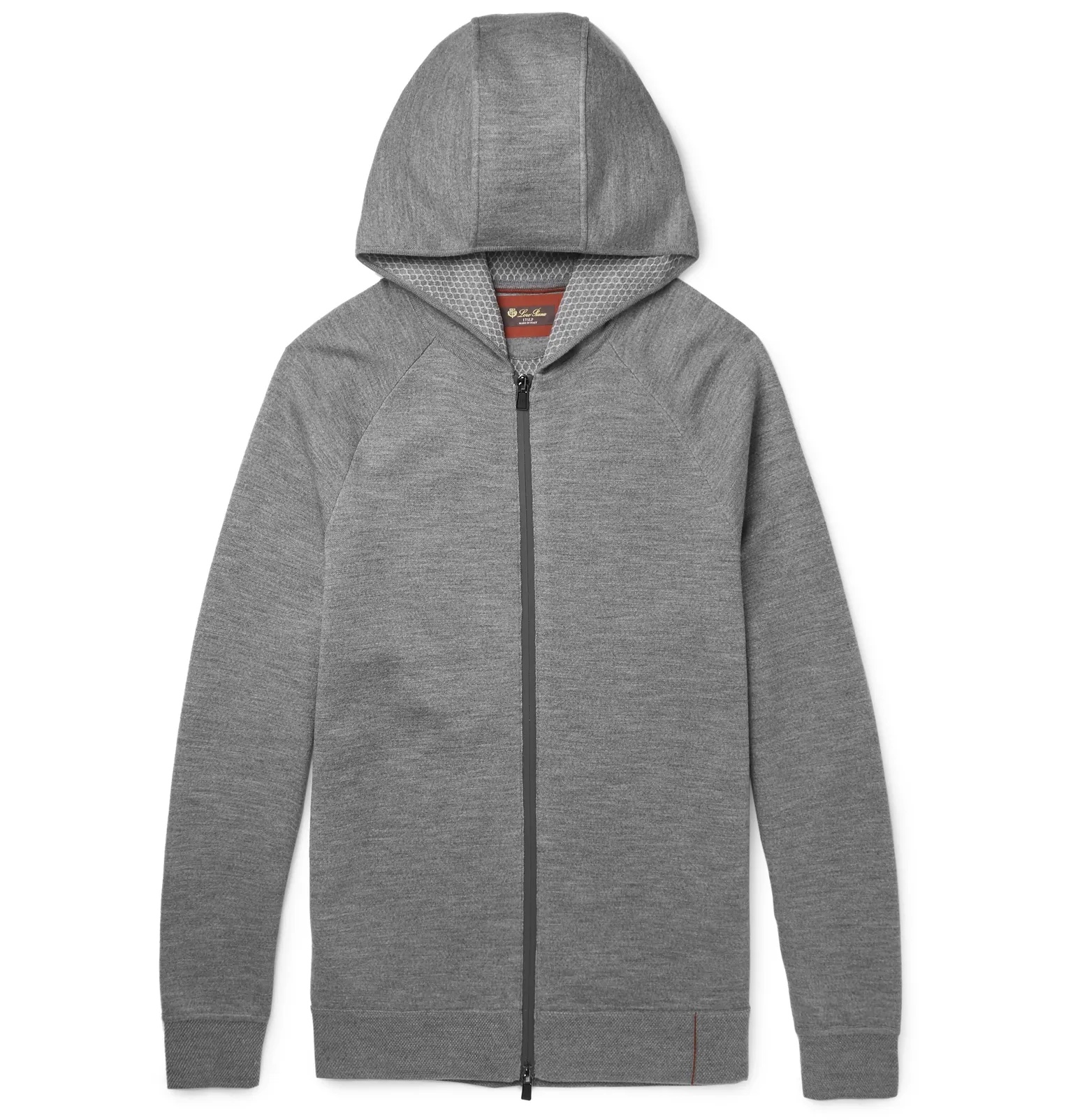 Mélange Virgin Wool-Blend Zip-Up Hoodie - 1