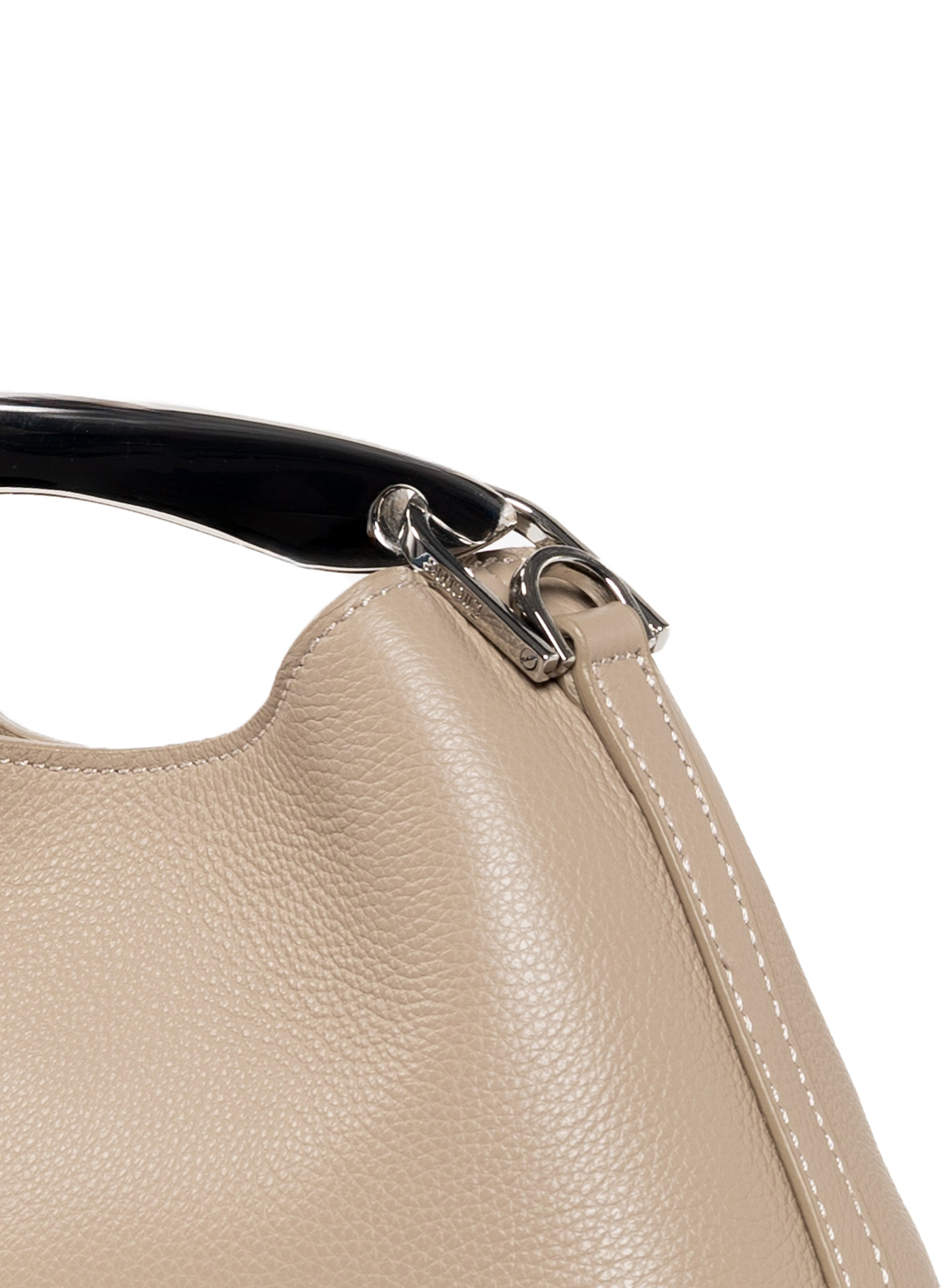 Mini Boomerang Pebbled Leather Taupe - 5