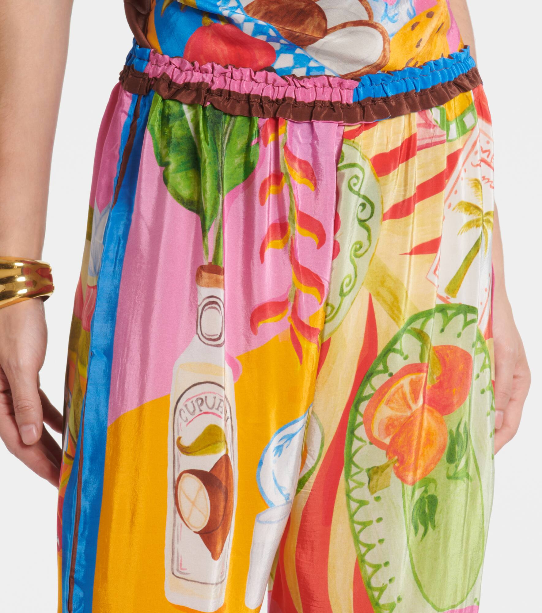 Summer Picnic printed wide-leg pants - 4