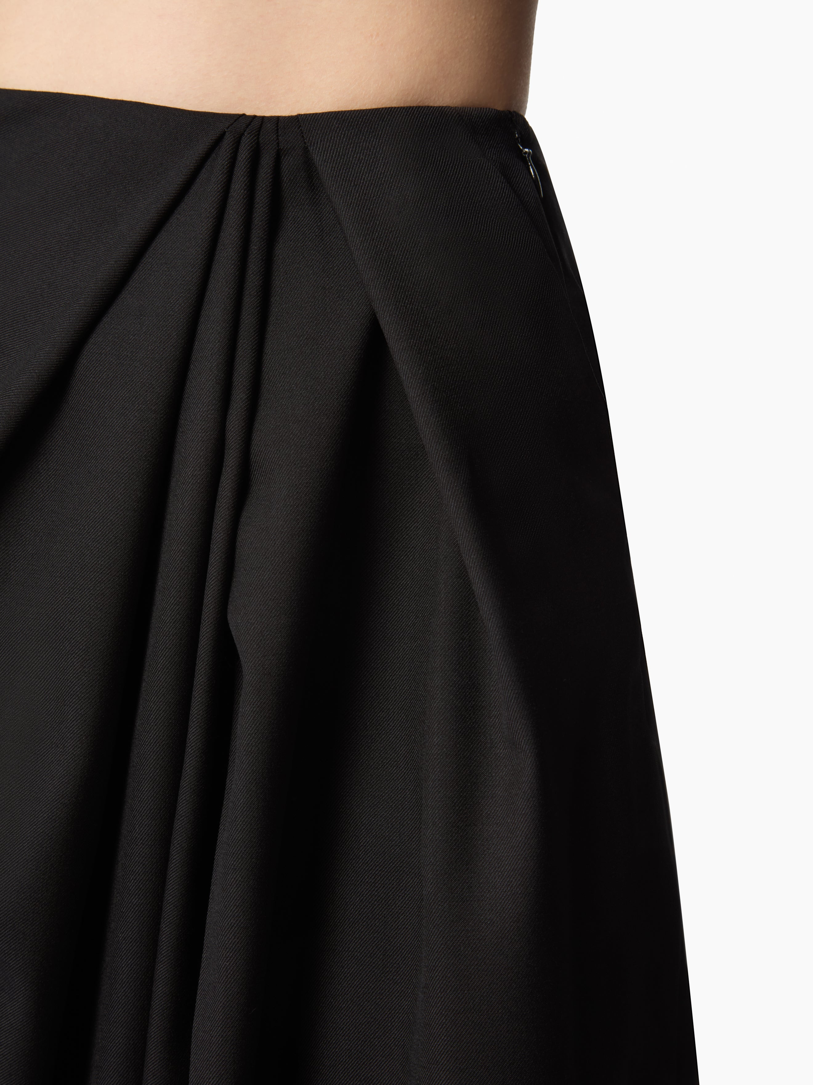 Black Large Draped Pants - 3