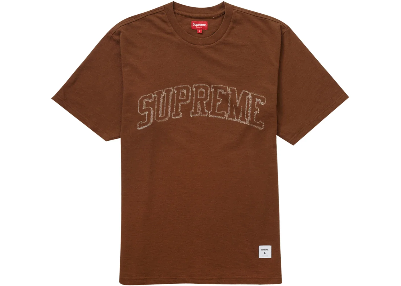 Supreme Sketch Embroidered S/S Top Brown - 1