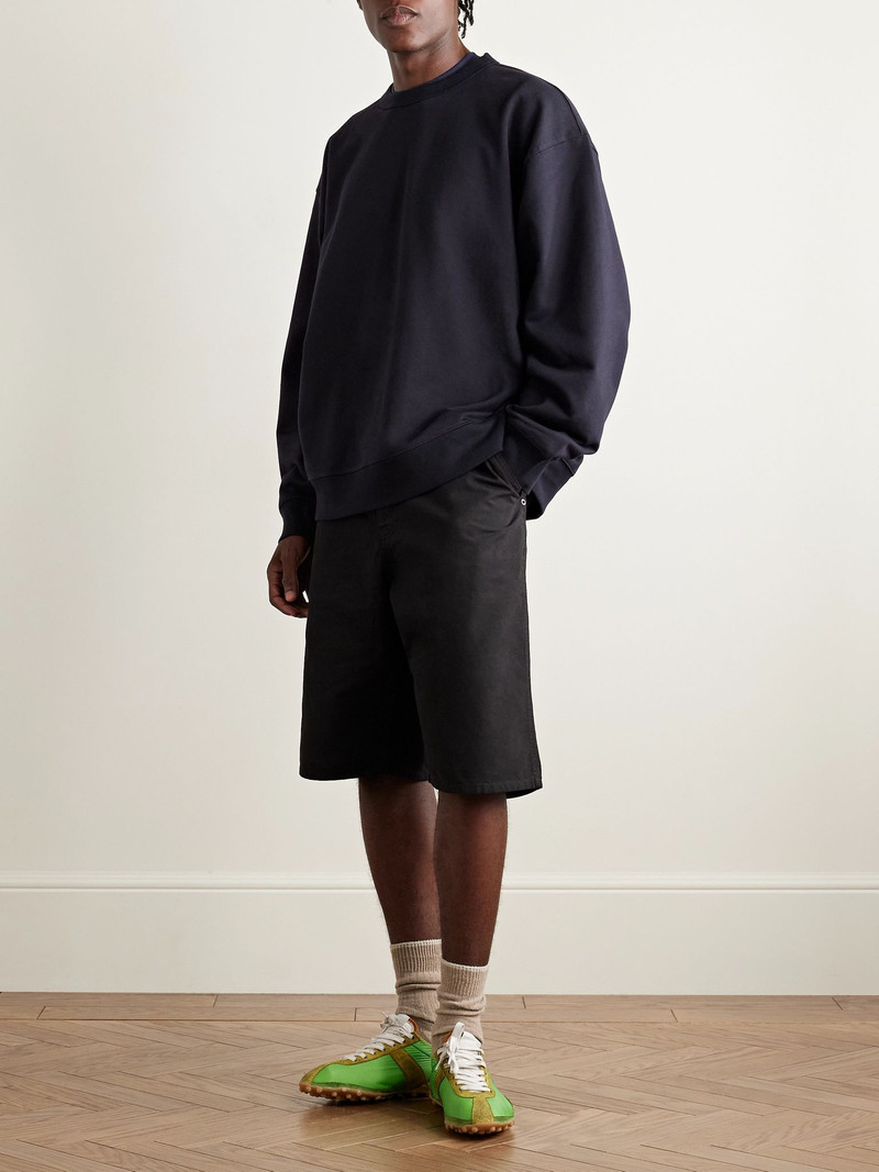 Dries Van Noten Oversized Cotton-Jersey Sweatshirt Navy outlook