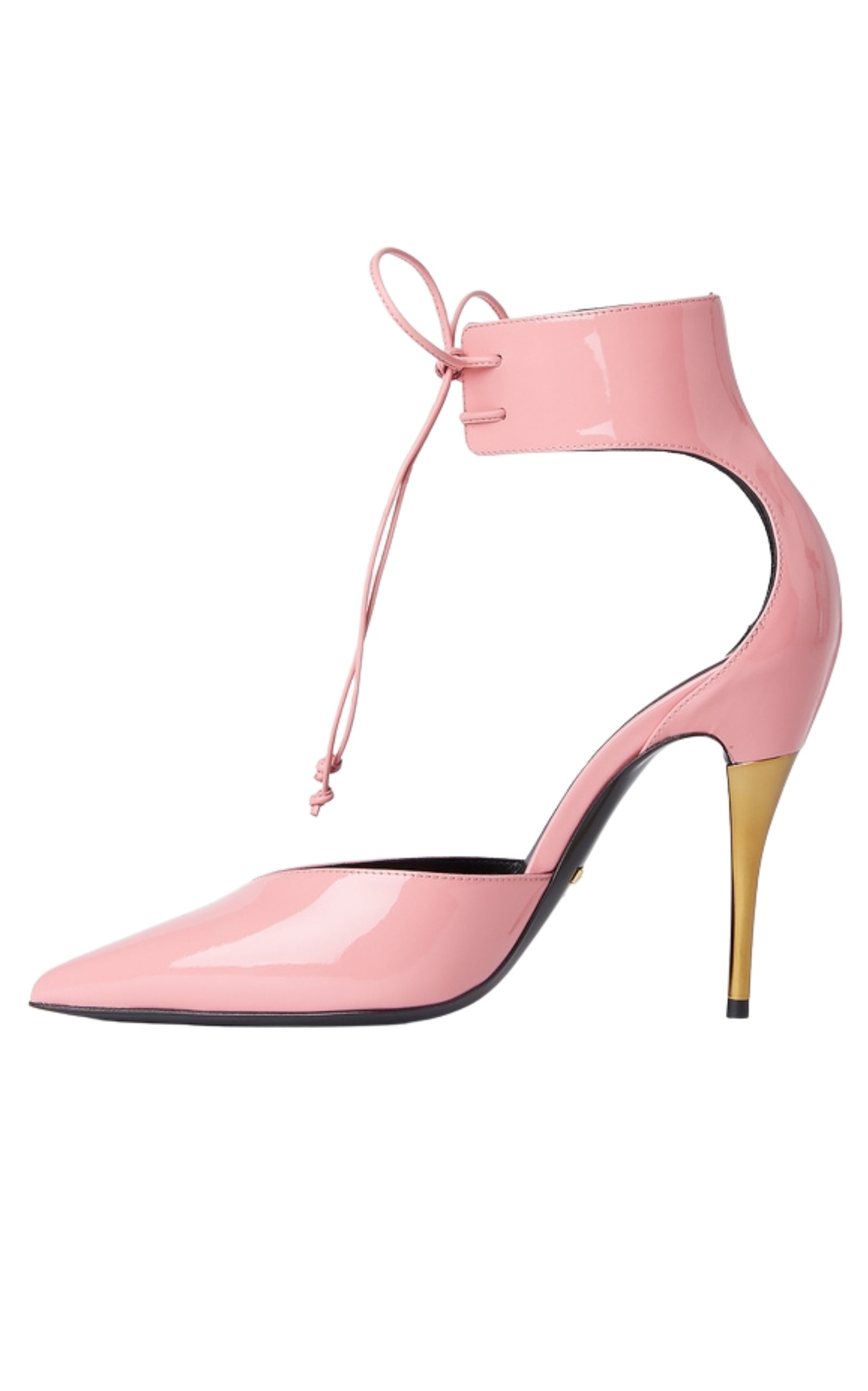 Priscilla Glossed-Leather Pumps in Pink - 3