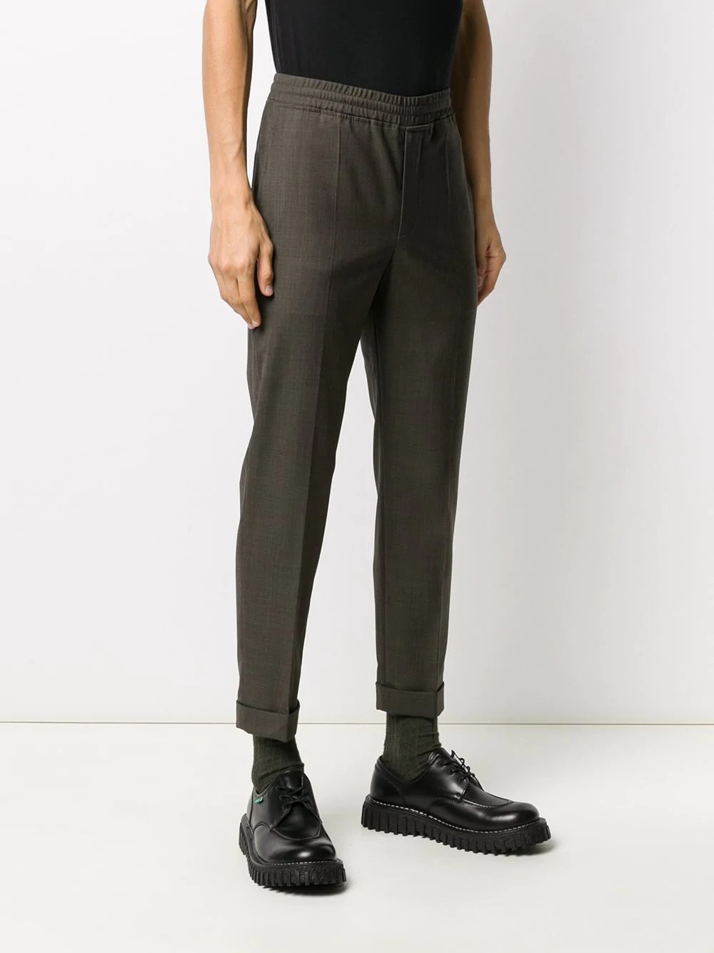 elasticated-waist tailored trousers - 3