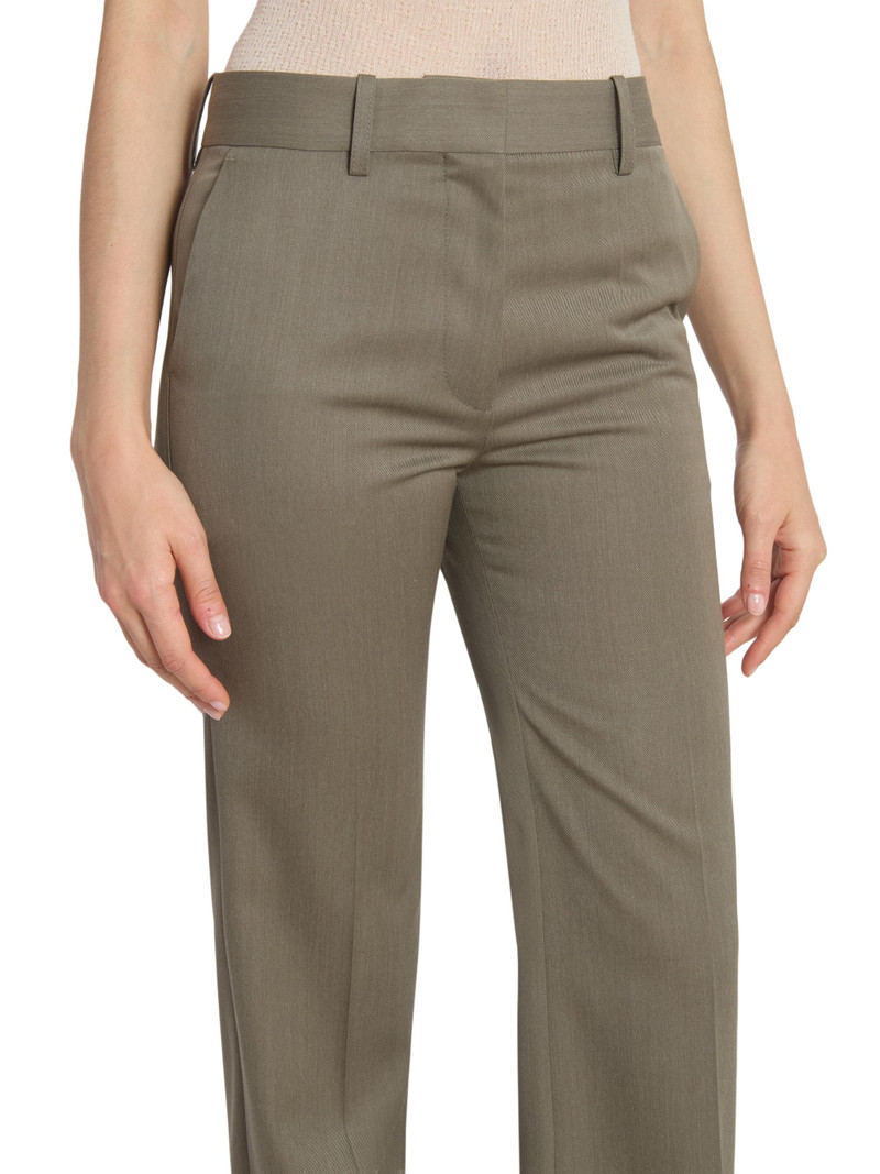 Women's Wool-Blend Straight-Leg Trousers - Sage Melange 6