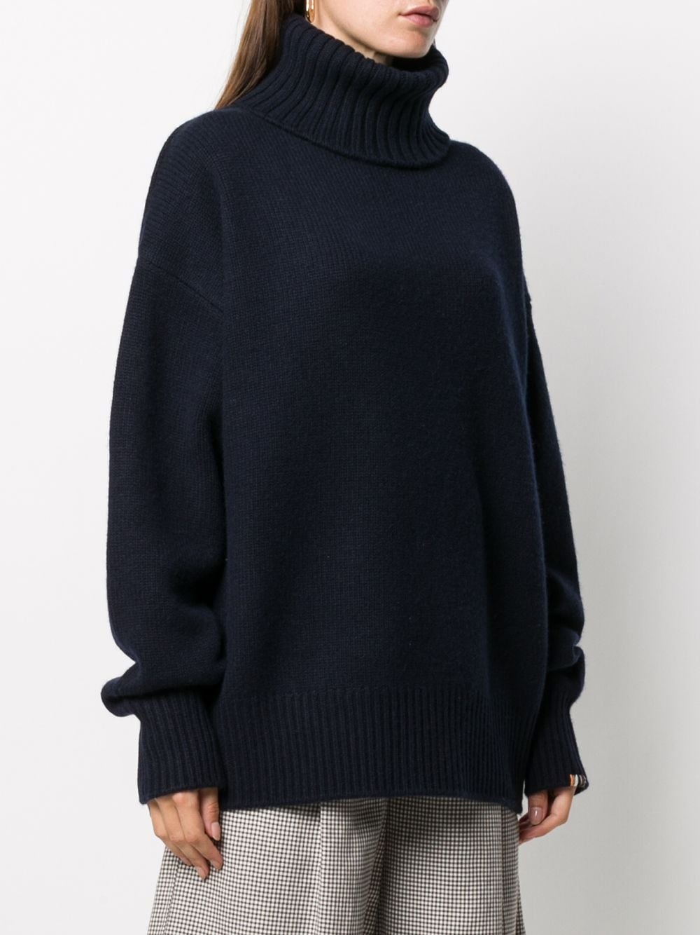 roll neck rib-trimmed jumper - 3