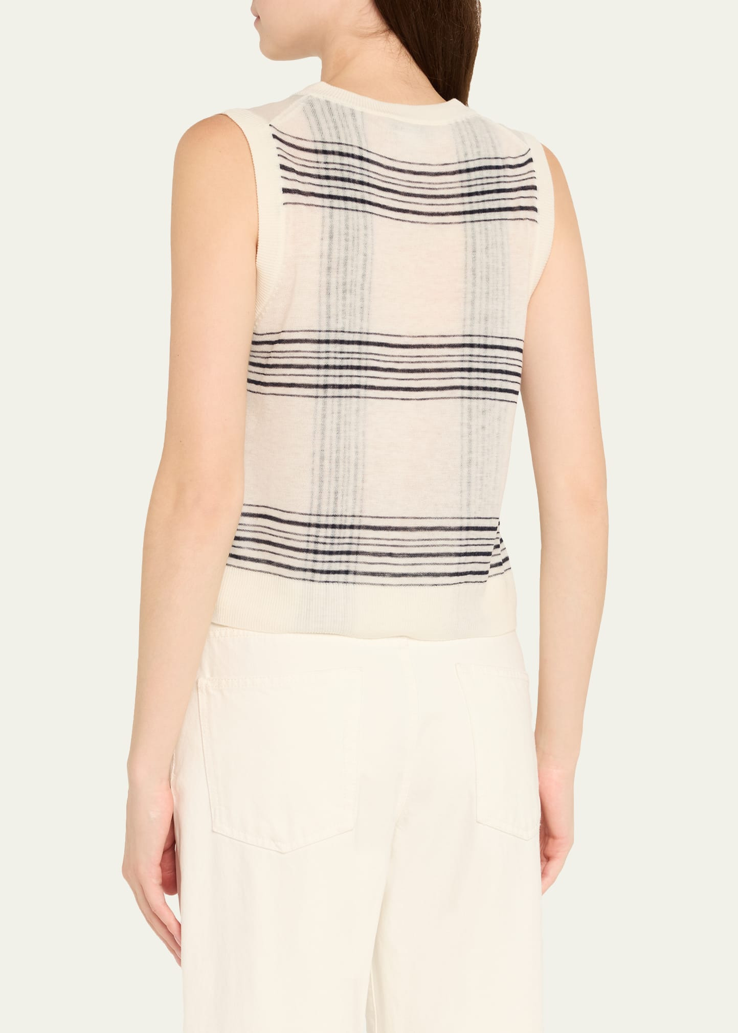 Plaid V-Neck Sweater Vest - 3