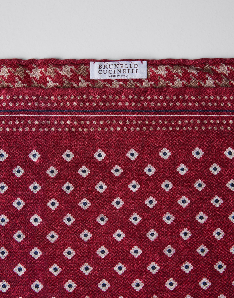 Brunello Cucinelli Double face silk pocket square outlook