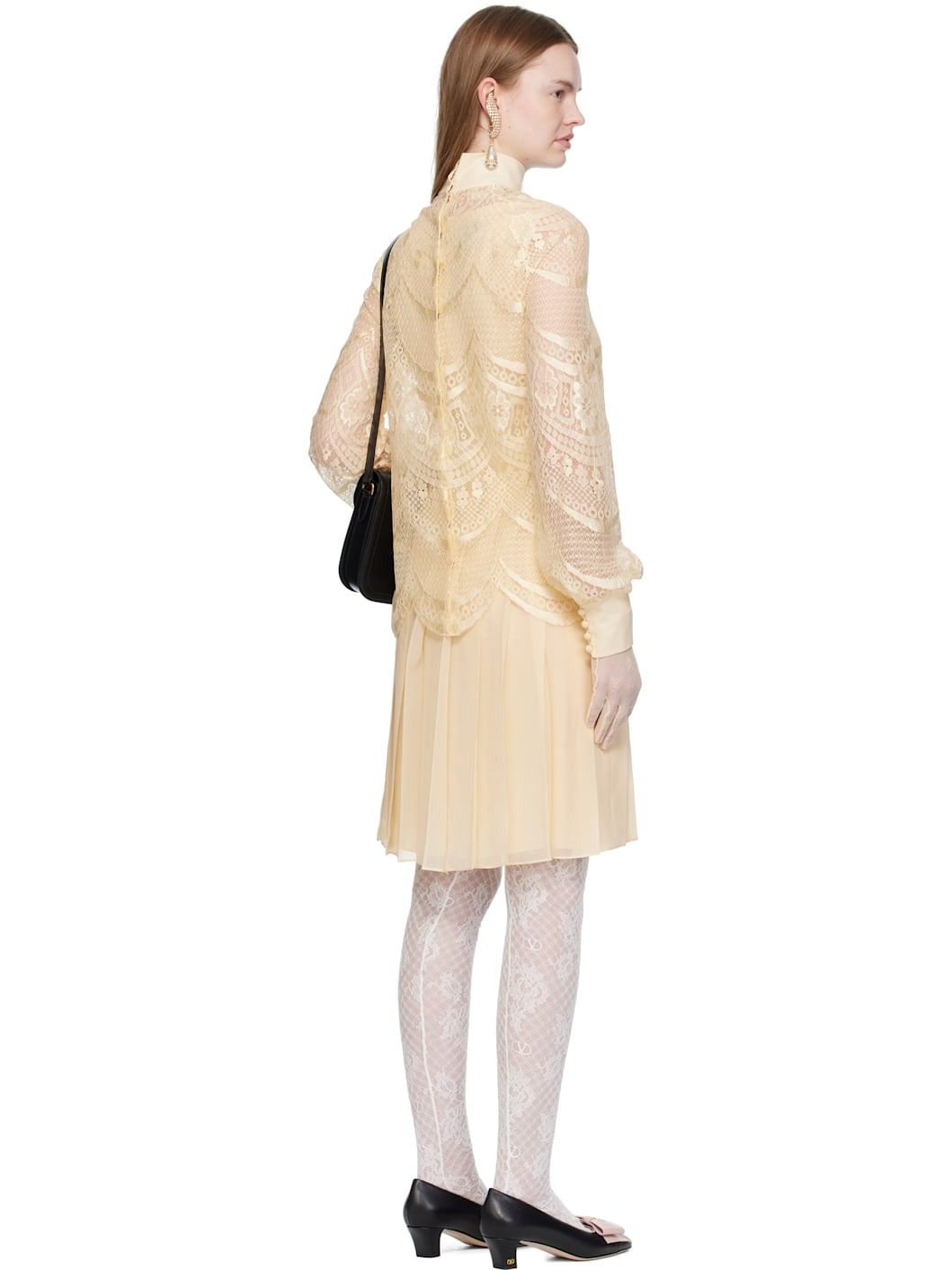 Beige Layered Midi Dress - 3