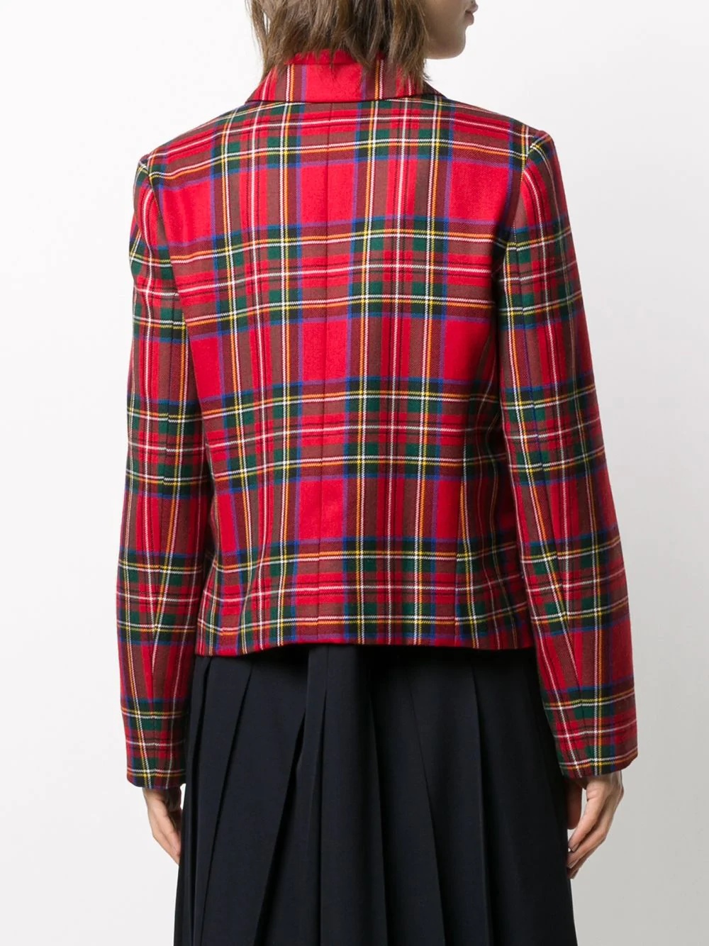 tartan pattern blazer - 4