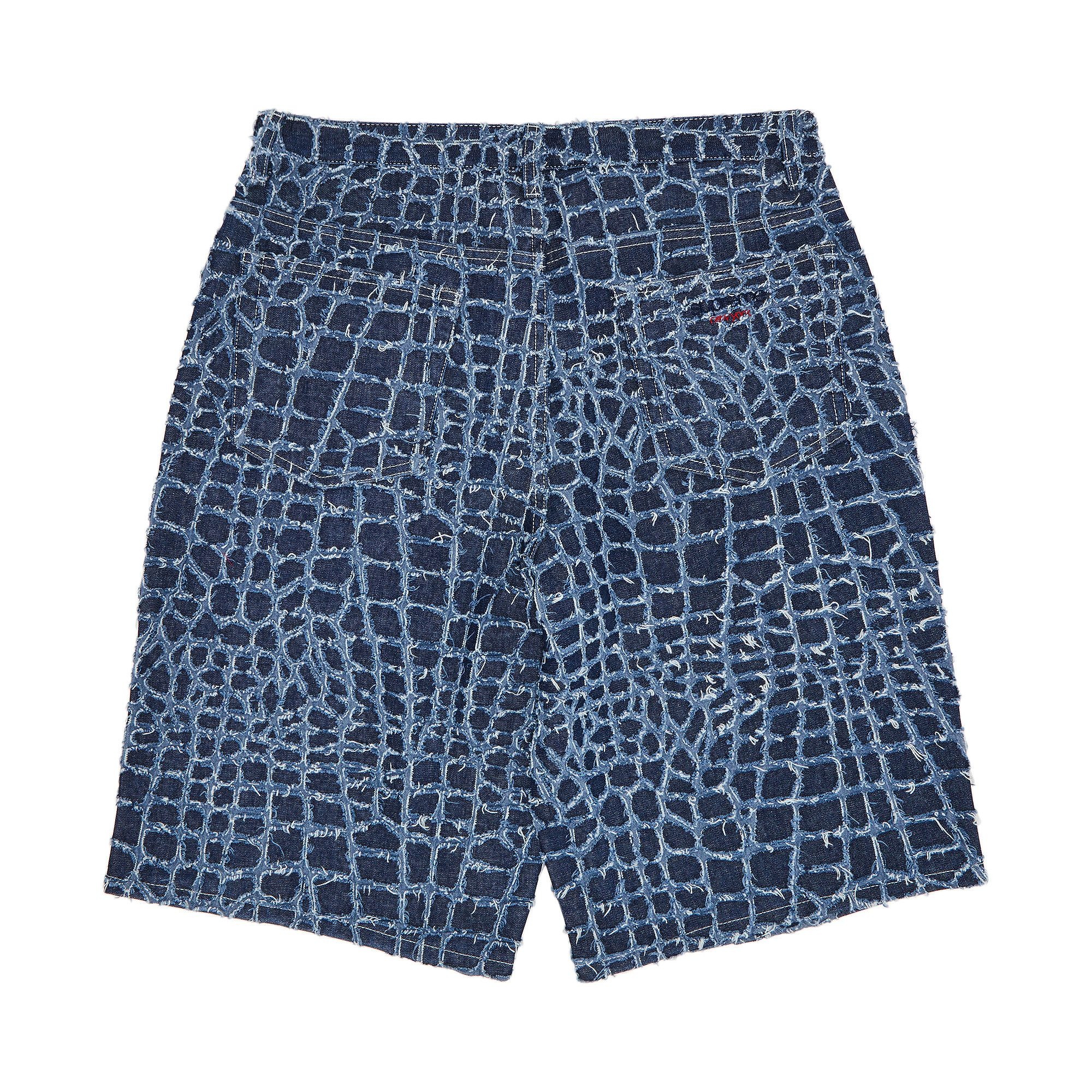 Supreme Frayed Croc Baggy Denim Short 'Indigo' - 2