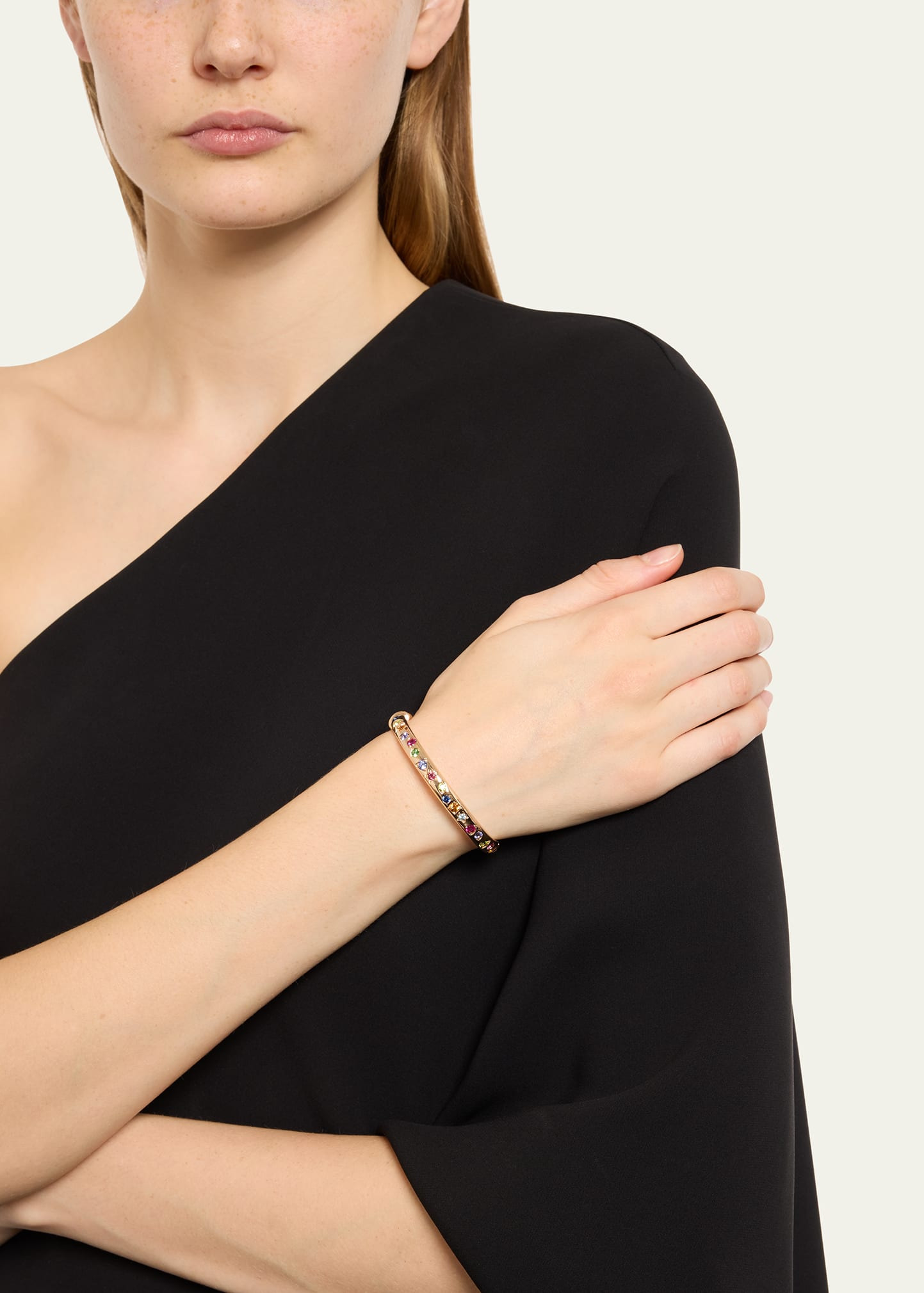 18K Rose Gold Iconica Bangle Bracelet with Various Stones - 2
