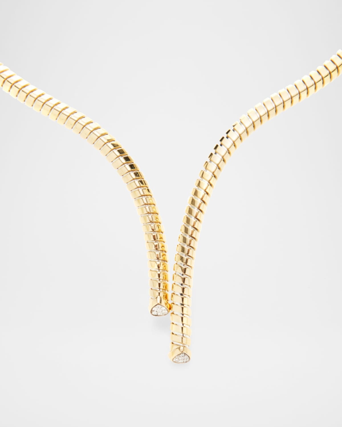 18K Yellow Gold Trisolina Pave Diamond Necklace - 3