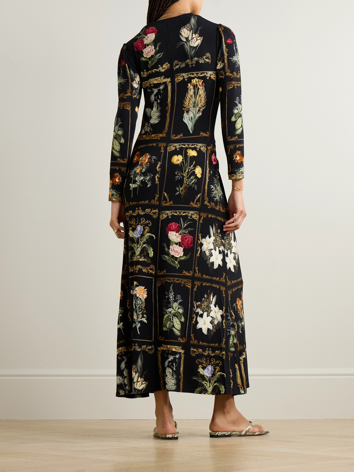 Crystal-embellished Floral-print Stretch-jersey Maxi Dress - 3