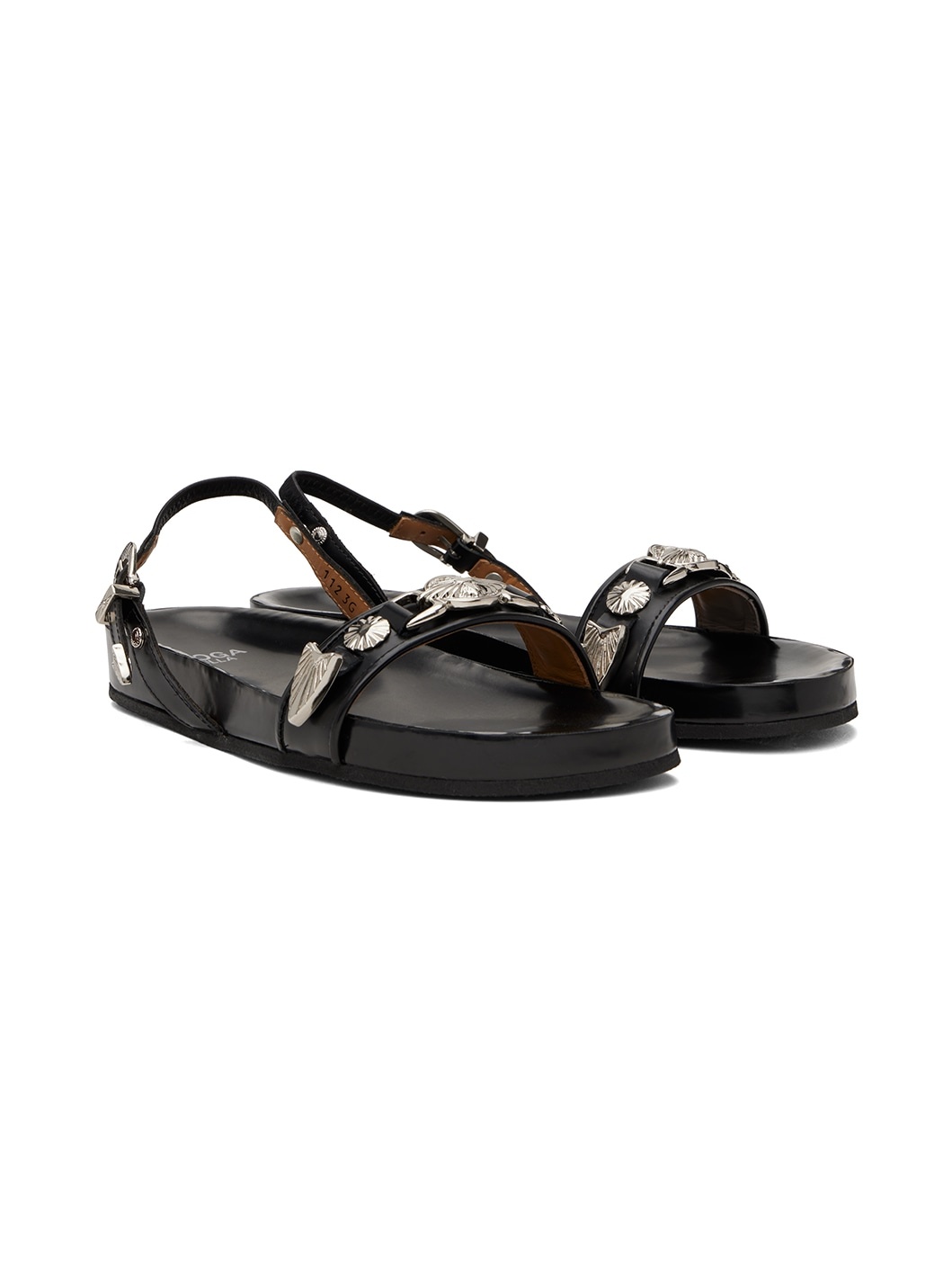 Black Slingback Sandals - 4