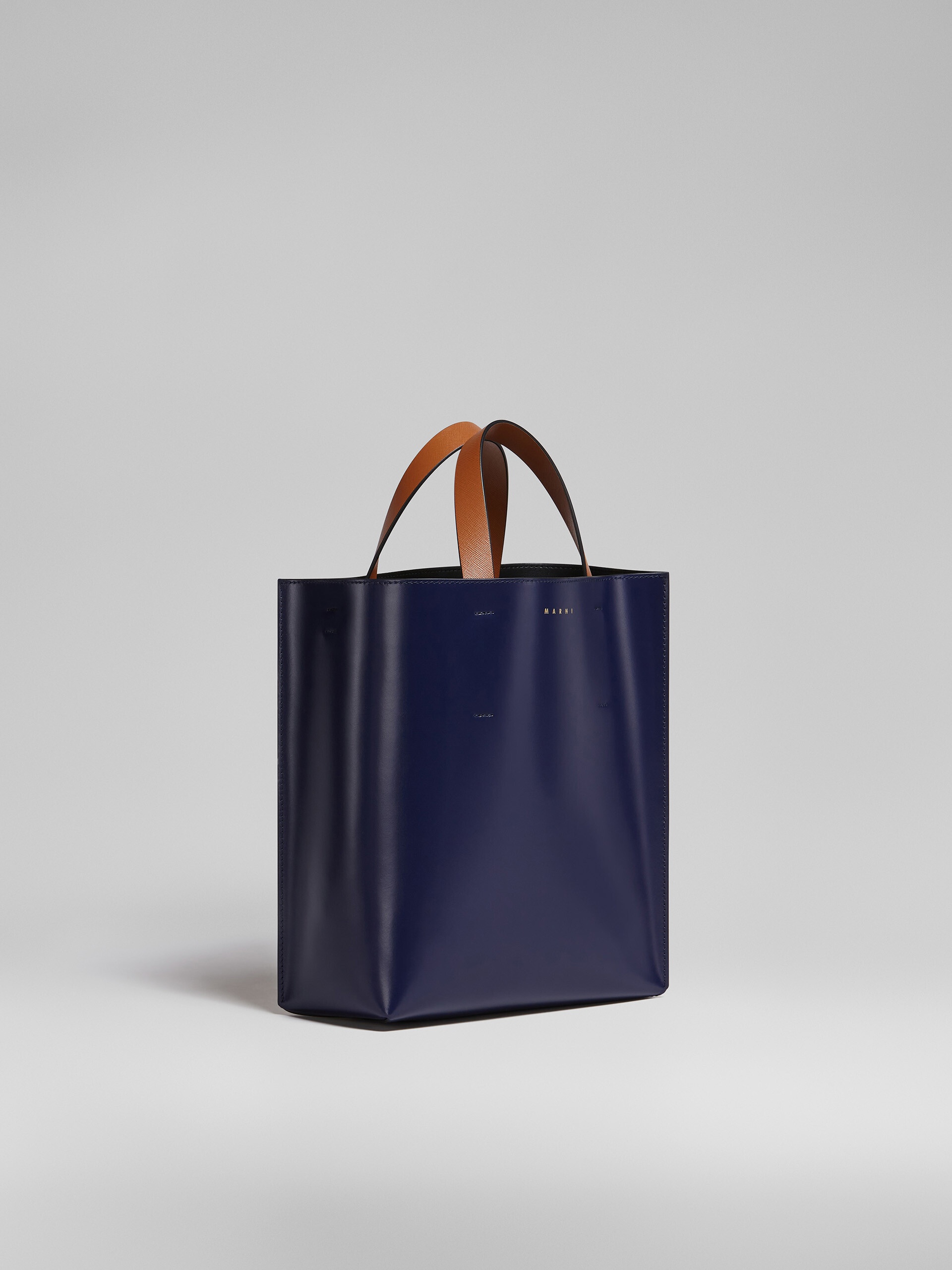 MUSEO SMALL BAG IN BLUE AND WHITE LEATHER - 6