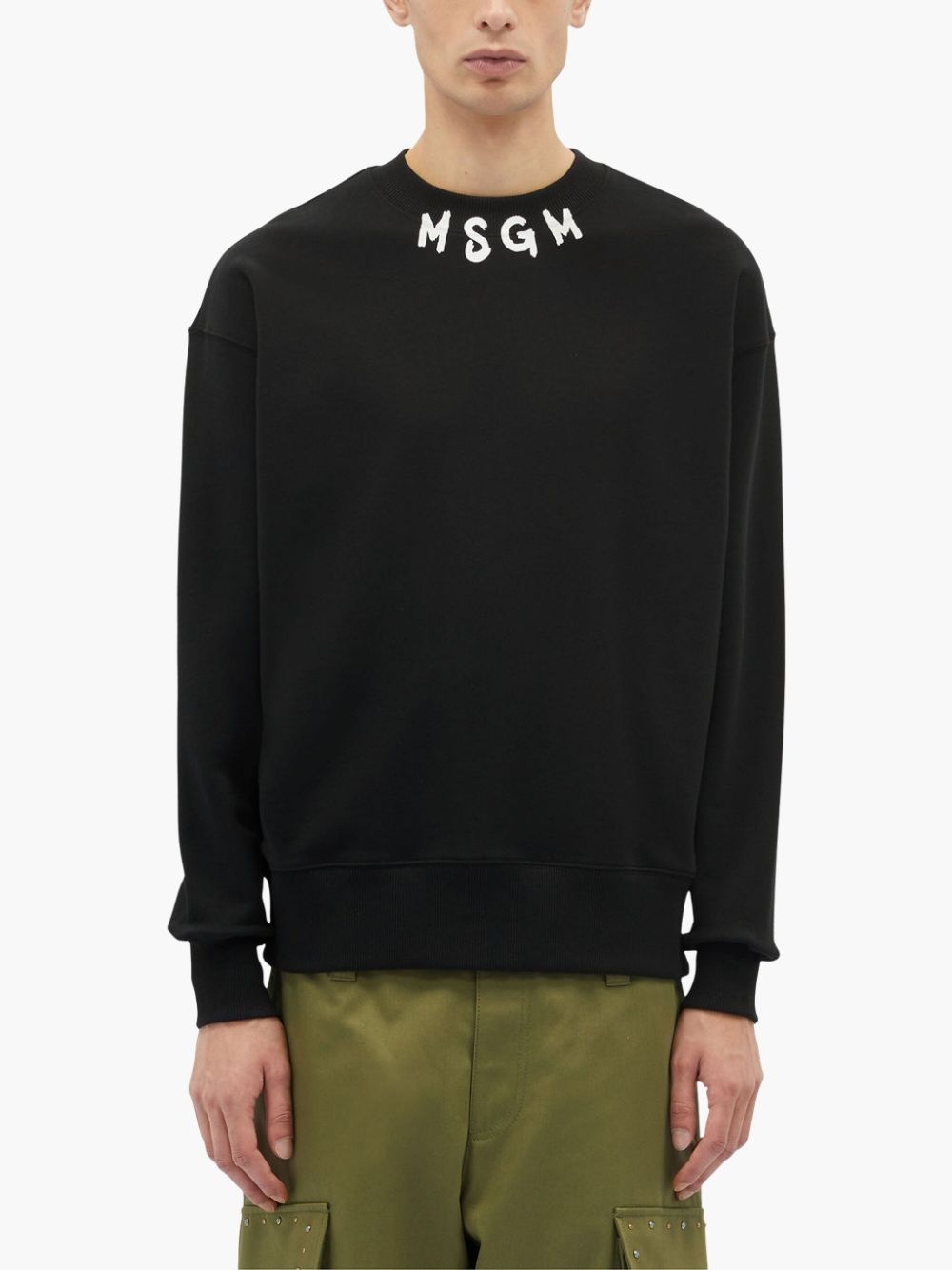 logo-print cotton sweatshirt - 3