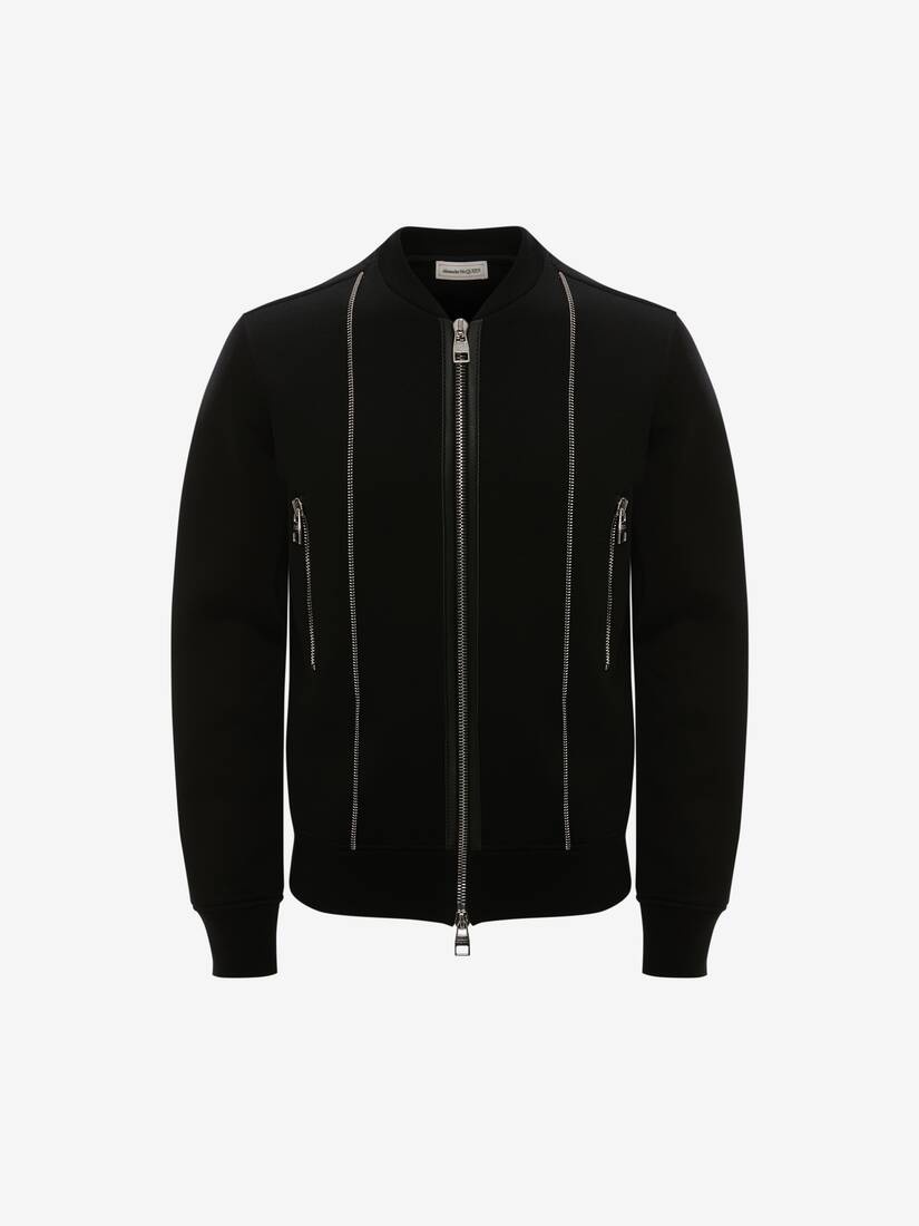 Zip Detail Blouson in Black - 1