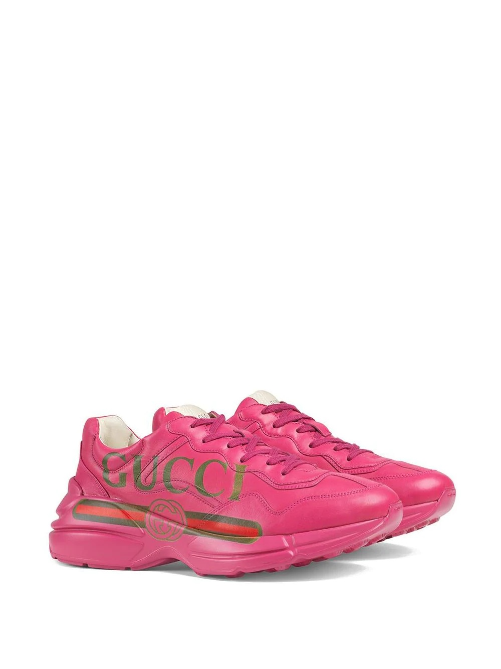 Rhyton Gucci logo leather sneaker - 2