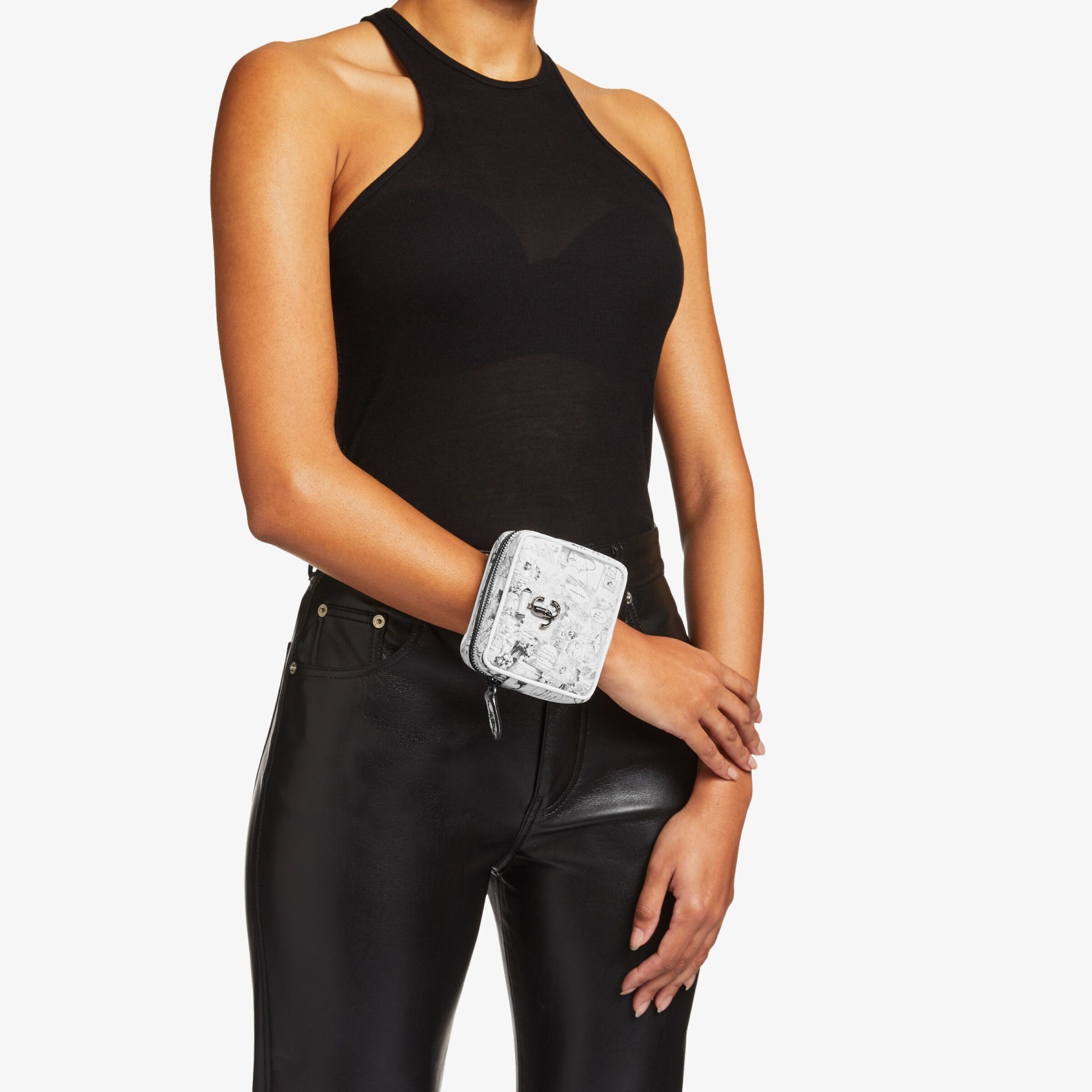 Collage Wrist Bag
Monochrome Manga Printed PU Leather Wrist Bag - 2
