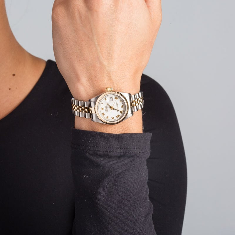 Rolex Lady Datejust 69173 White Roman Dial - 5