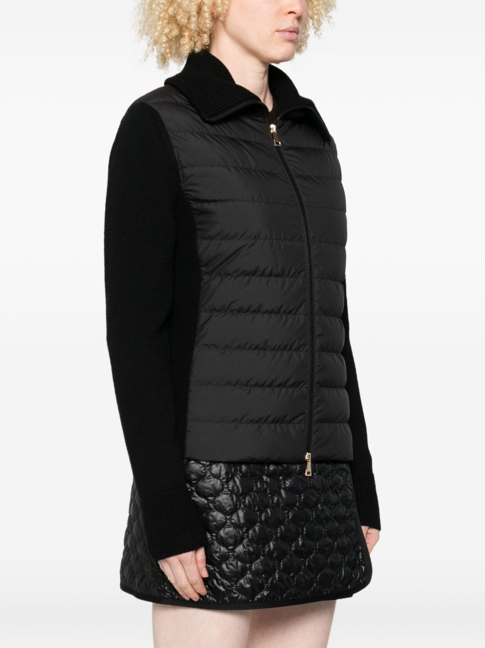 quilted knit-panel puffer jacket - 3