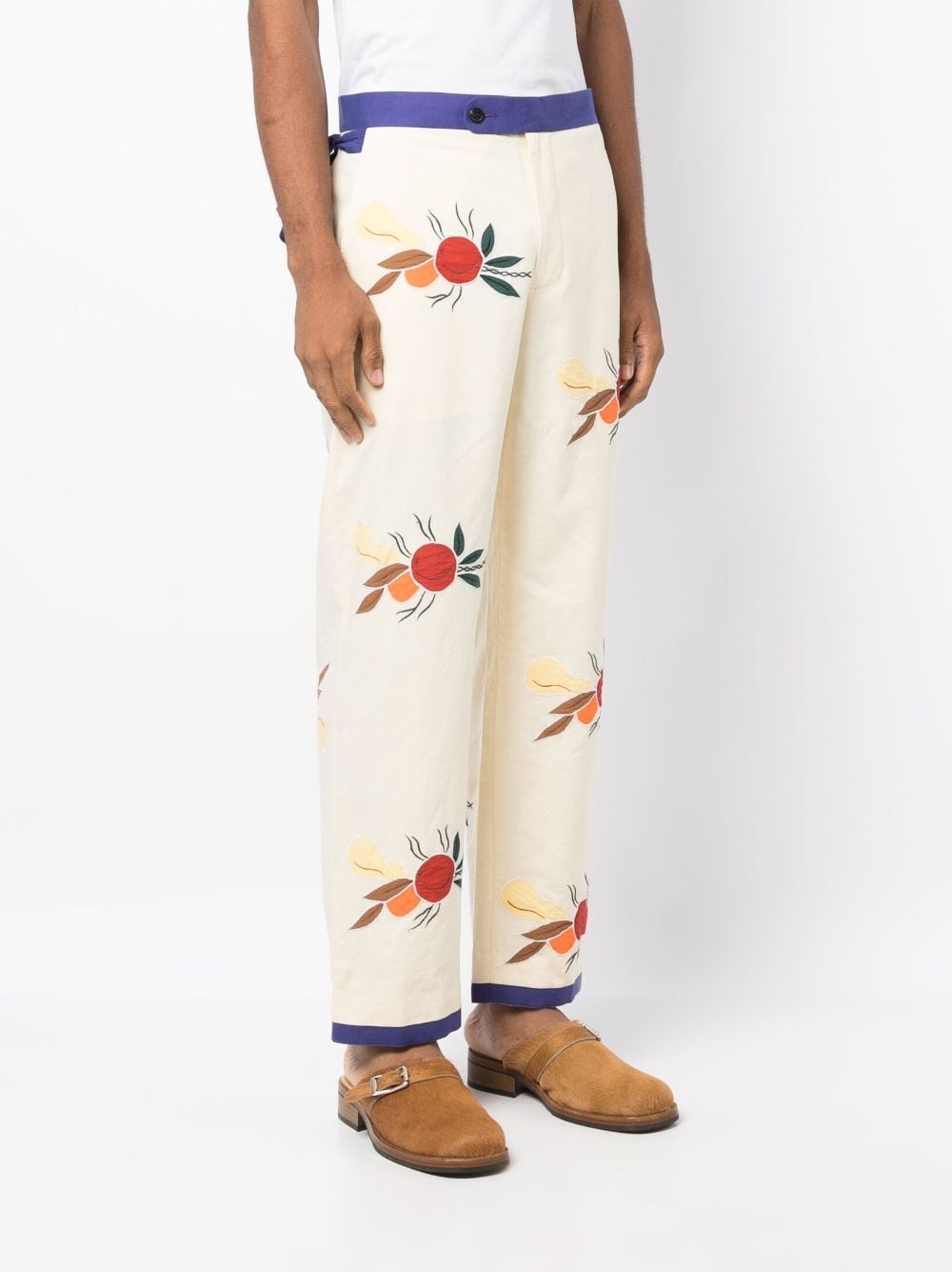 patch-detail cropped trousers - 3