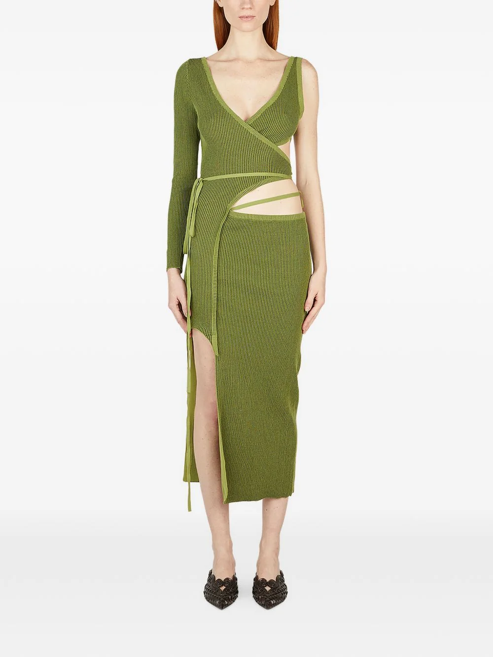 cut-out asymmetric dress - 1