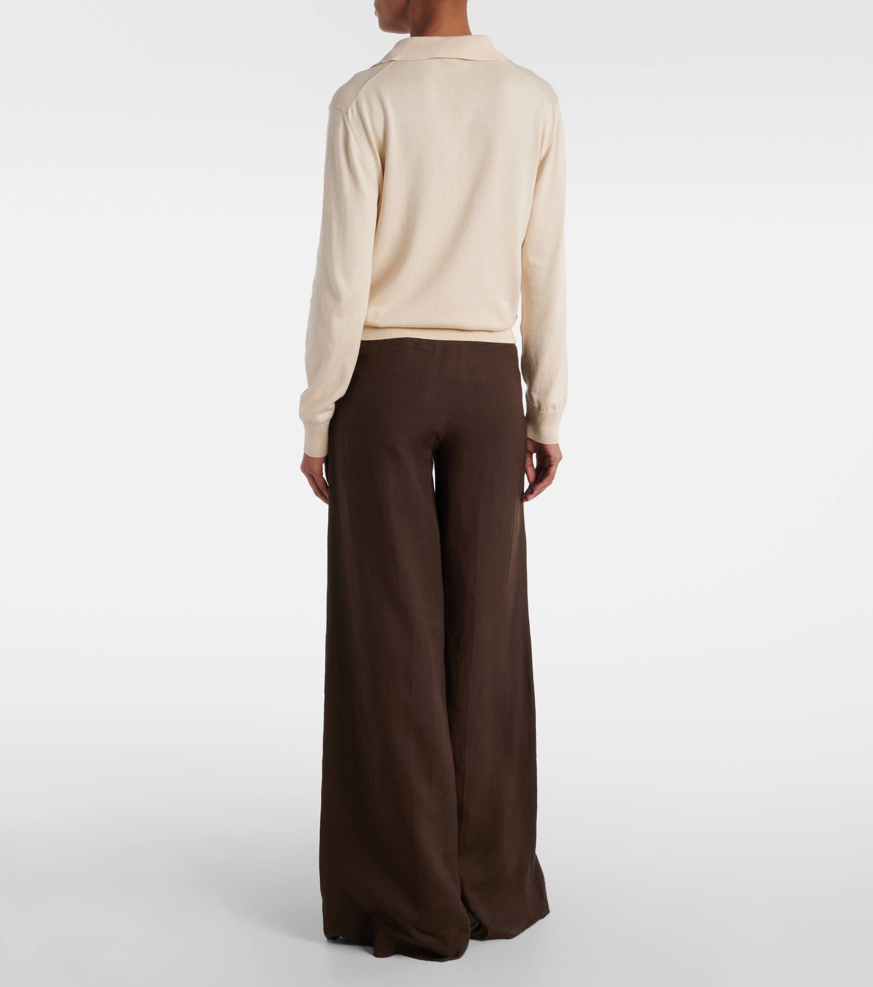 Silk and cotton polo sweater - 3