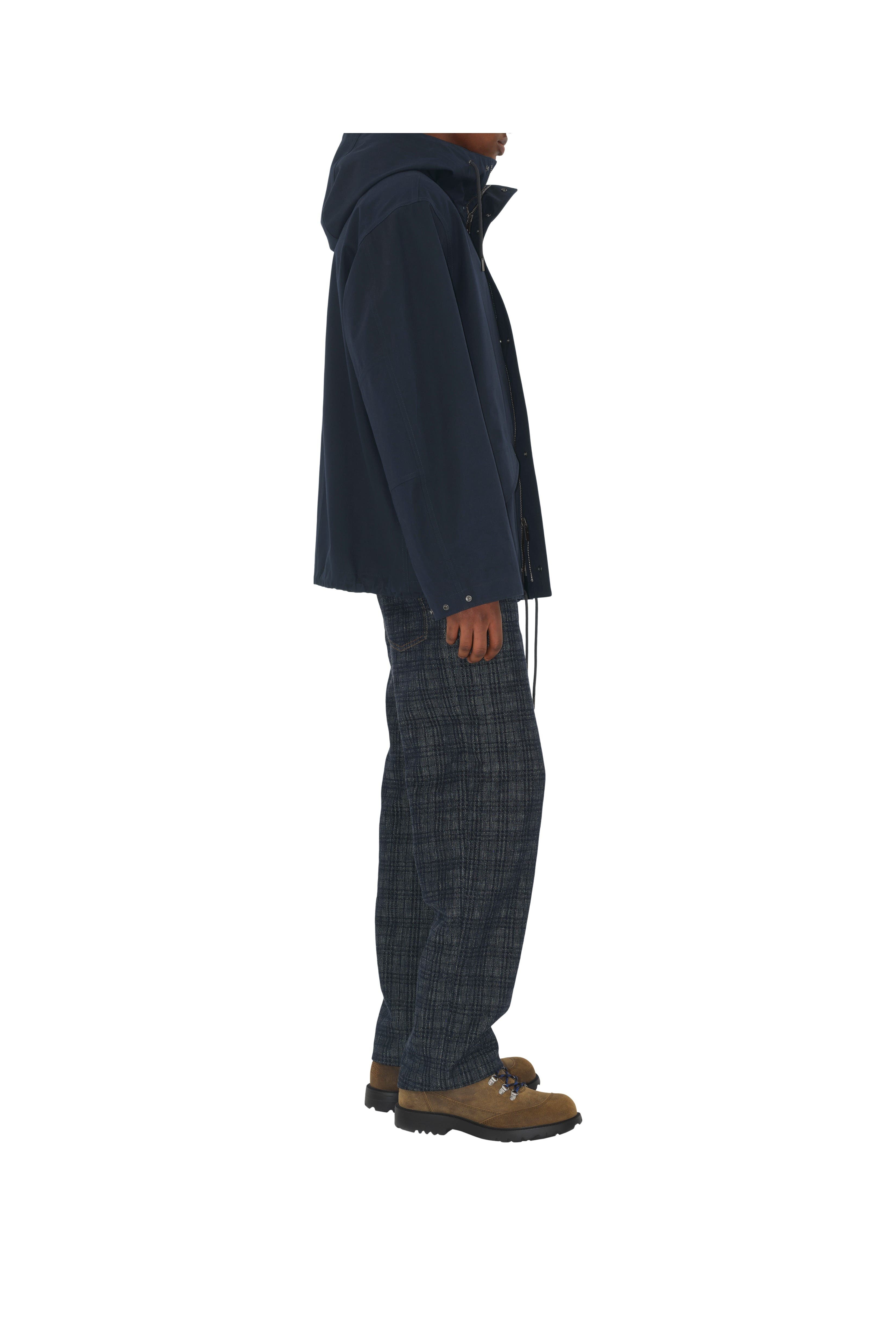 burberry Short Bonded Gabardine Parka in Navy at Nordstrom - 3