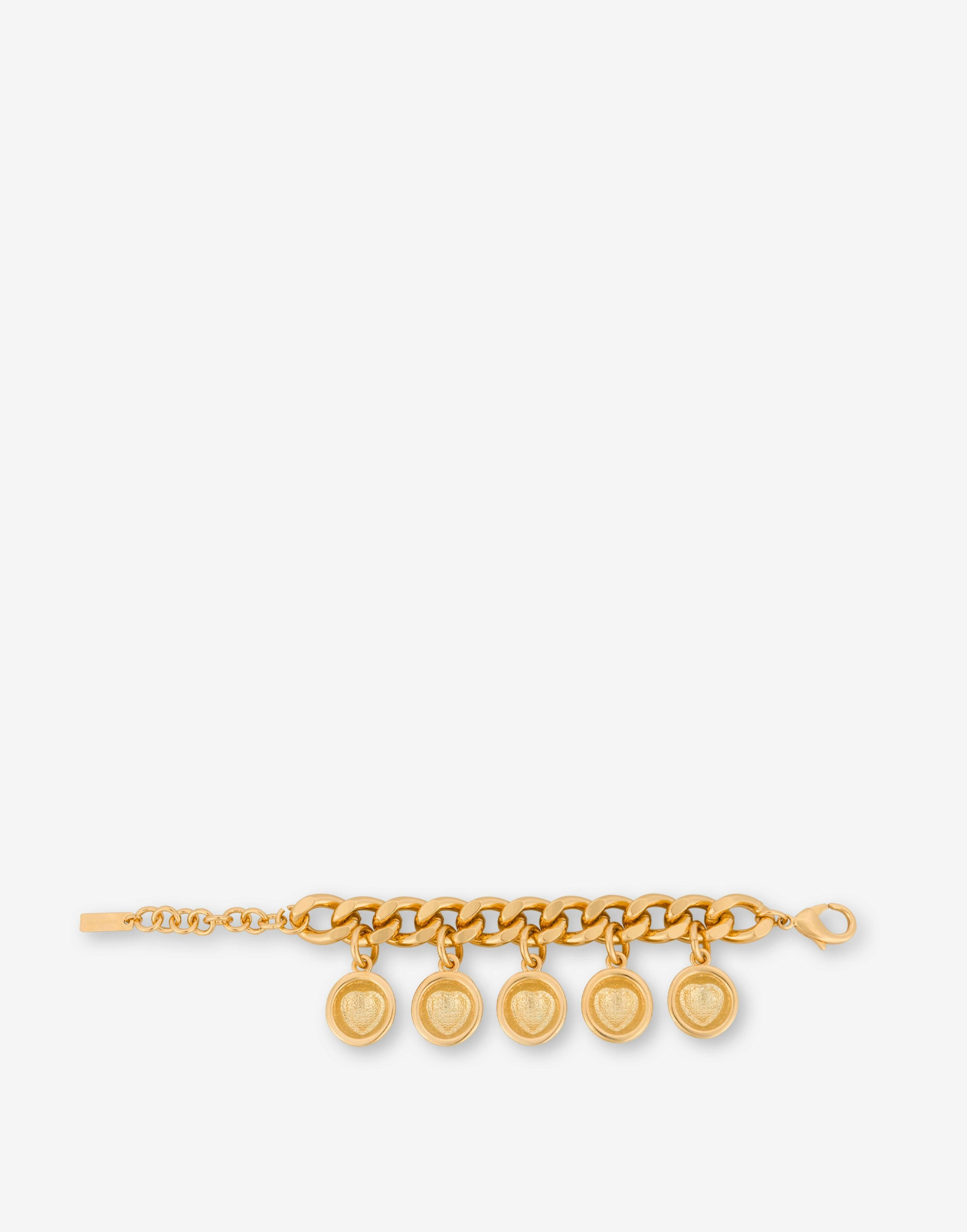 GOLD HEART BUTTONS BRACELET WITH CHARM - 3