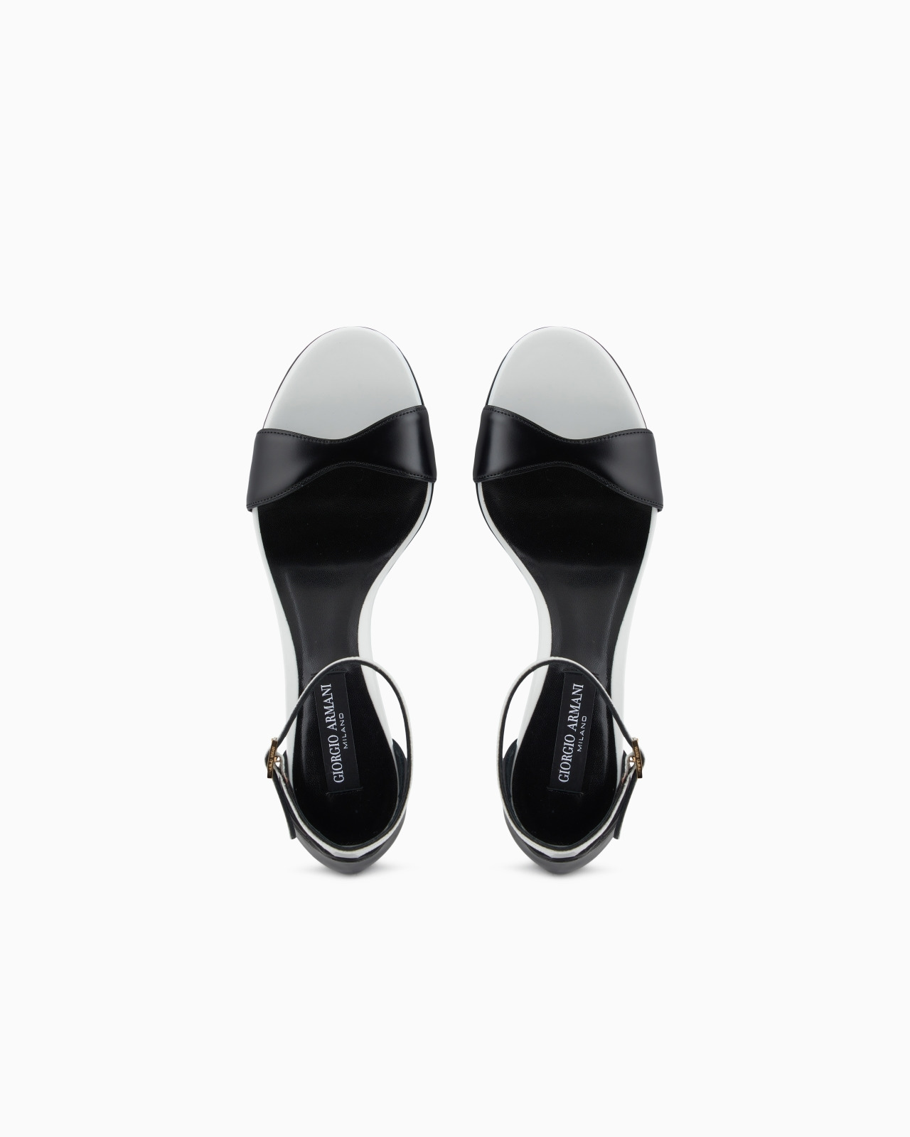 TWO-TONE BRUSHED LEATHER HEELED SANDALS - 3