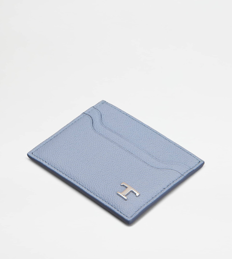 CREDIT CARD HOLDER IN LEATHER - LIGHT BLUE 3