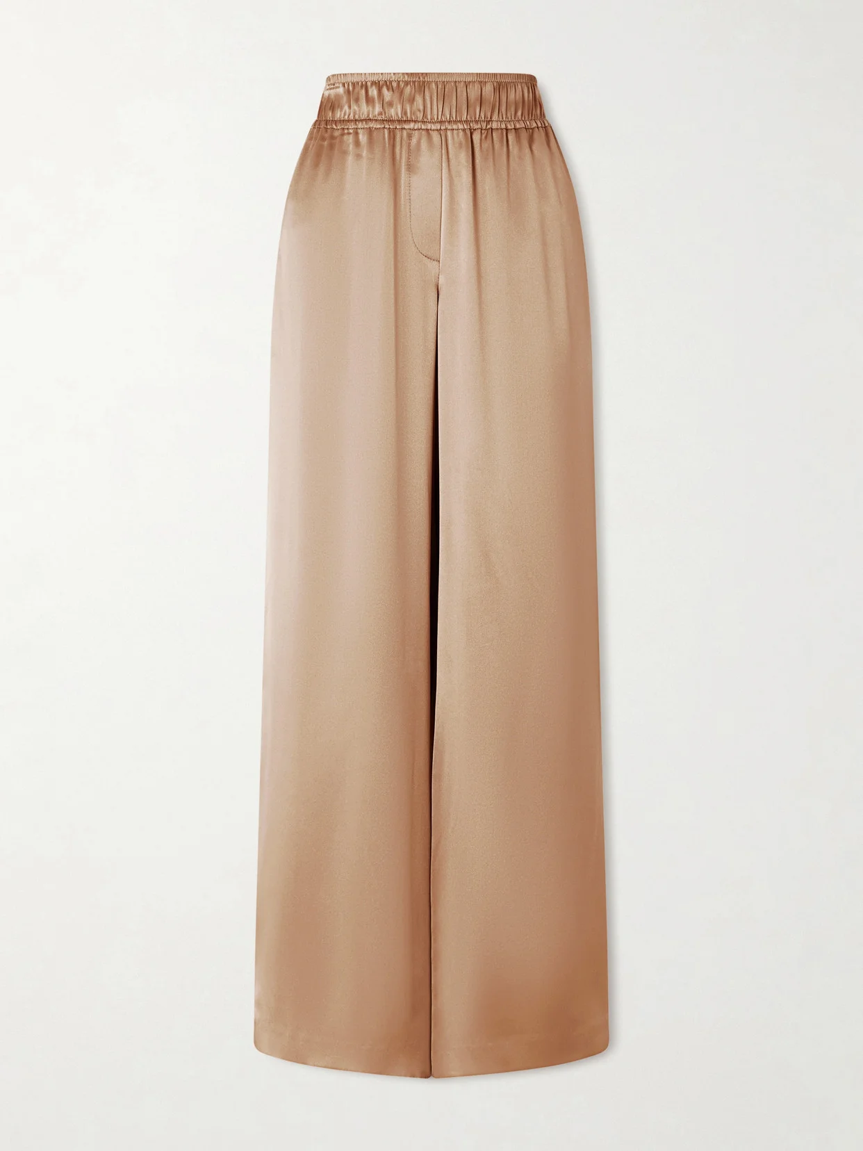 Stretch Silk-blend Satin Wide-leg Pants - 1