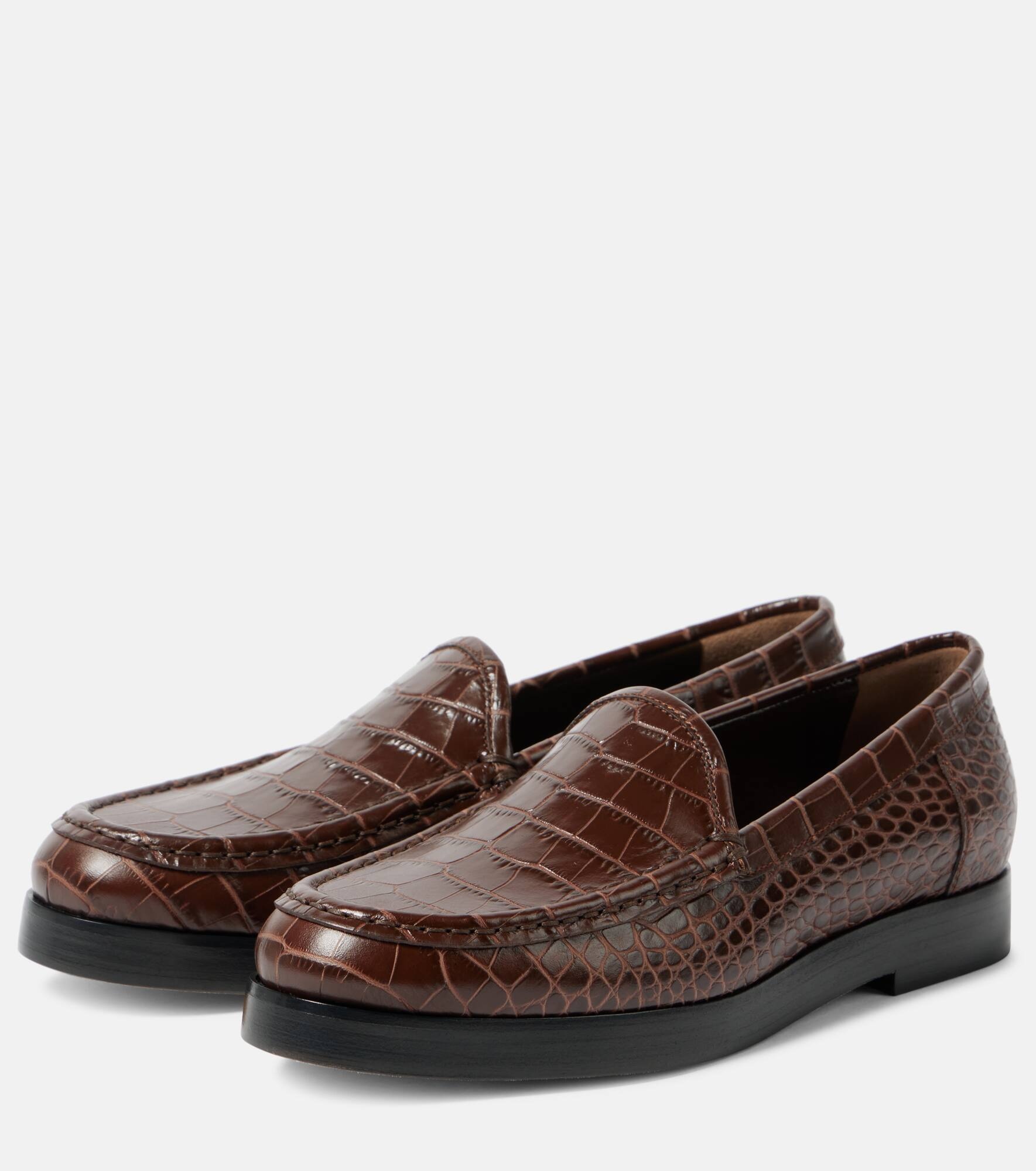 Dinelio croc-effect leather loafers - 5