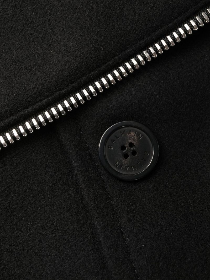 double breasted wool coat - 8