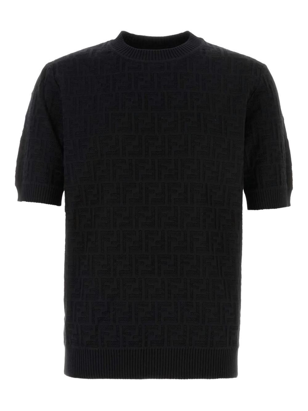FF-pattern short-sleeve sweater - 1