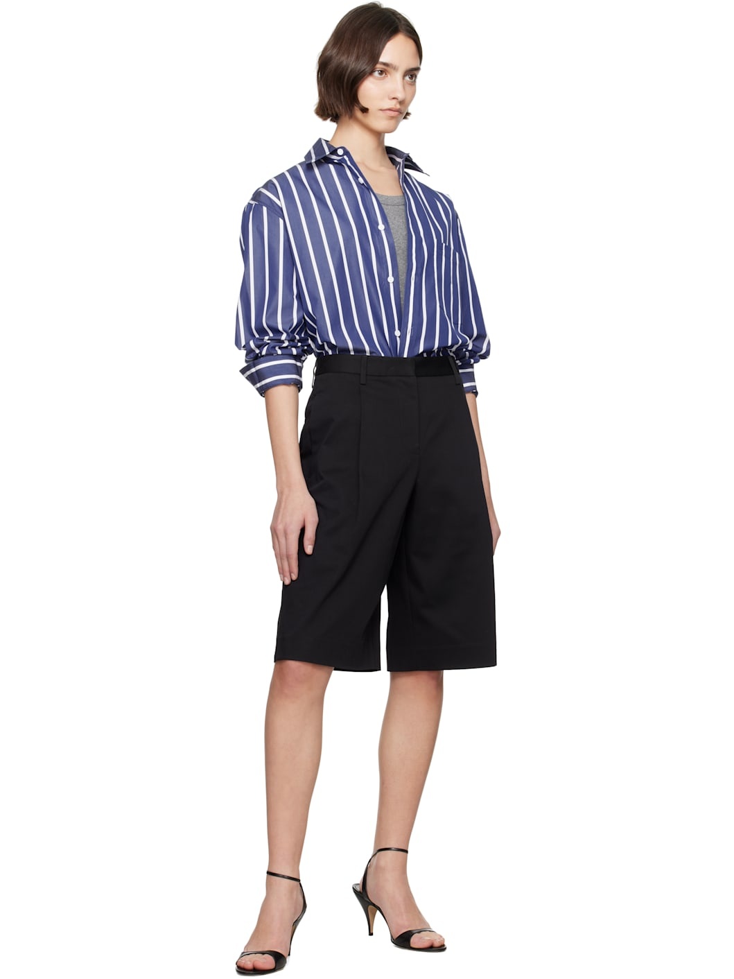 Black Long Chino Shorts - 4