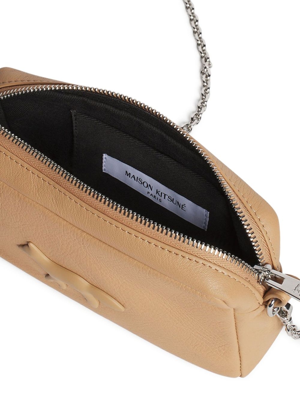 Fox-embossed leather cross body bag - 5