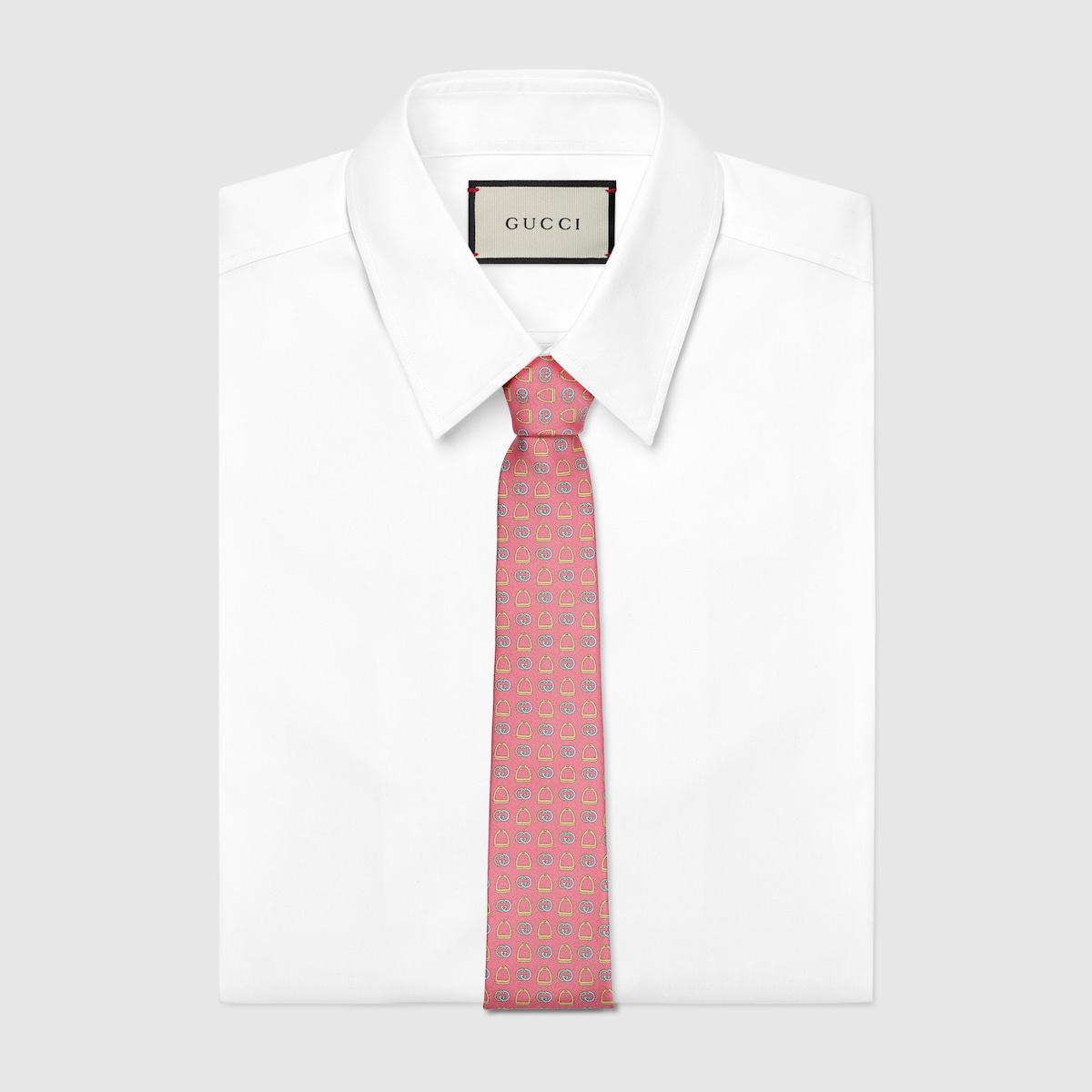 Stirrup Interlocking G print silk tie 2