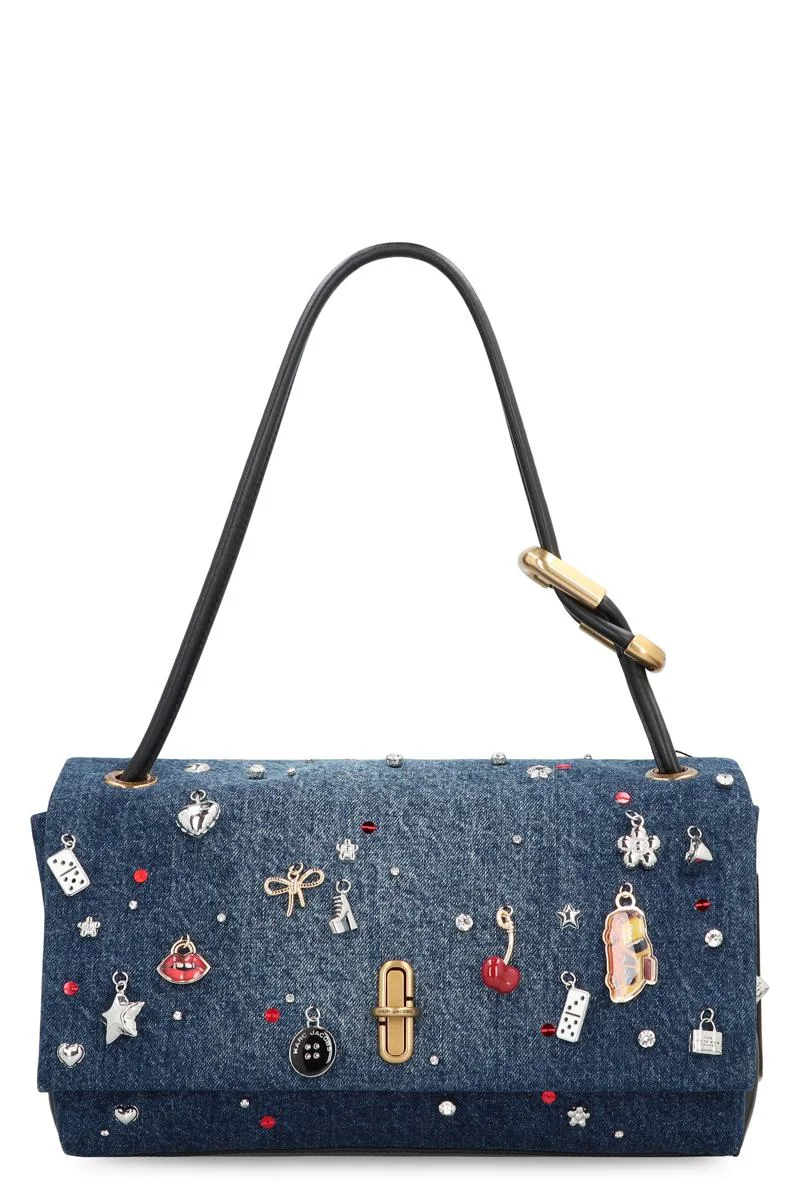 Marc Jacobs The Large Double Bag In Denim Trinket Charm - 1