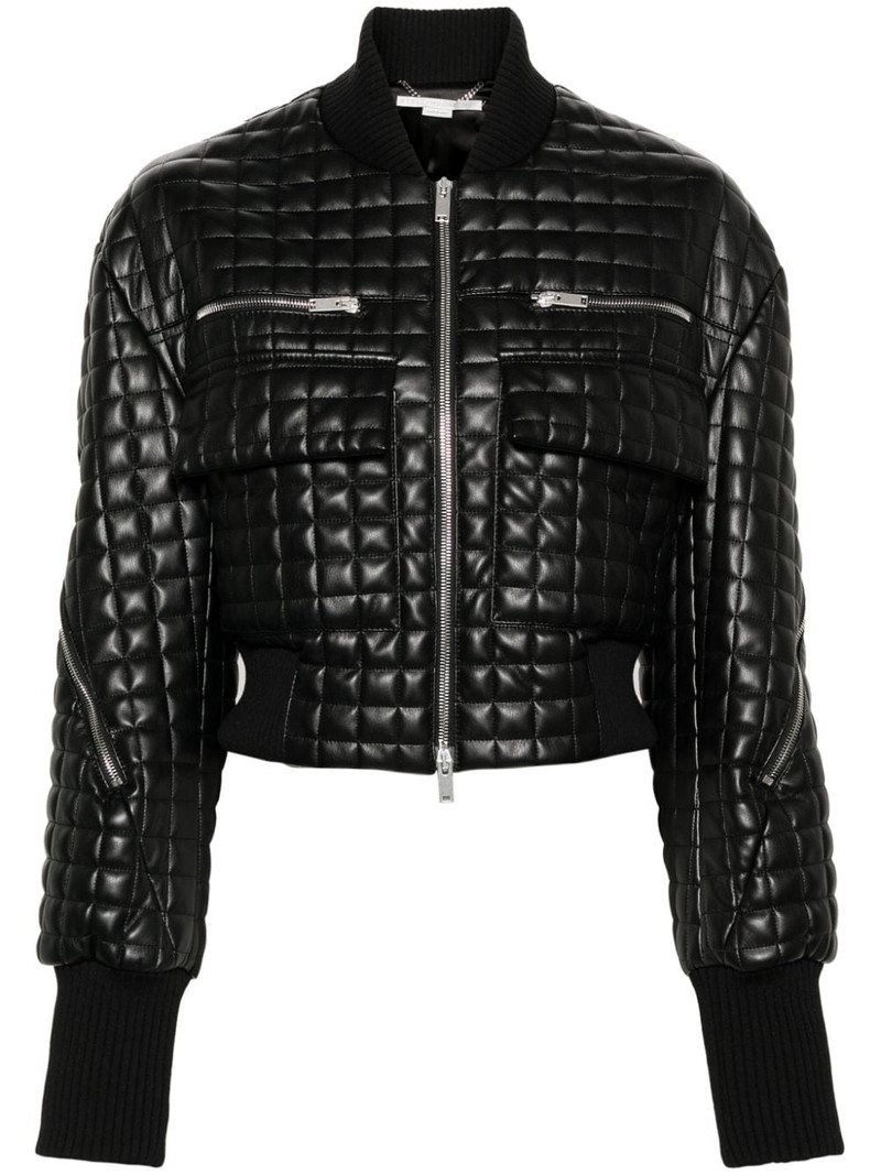 zip-up quilted leather jacket 1