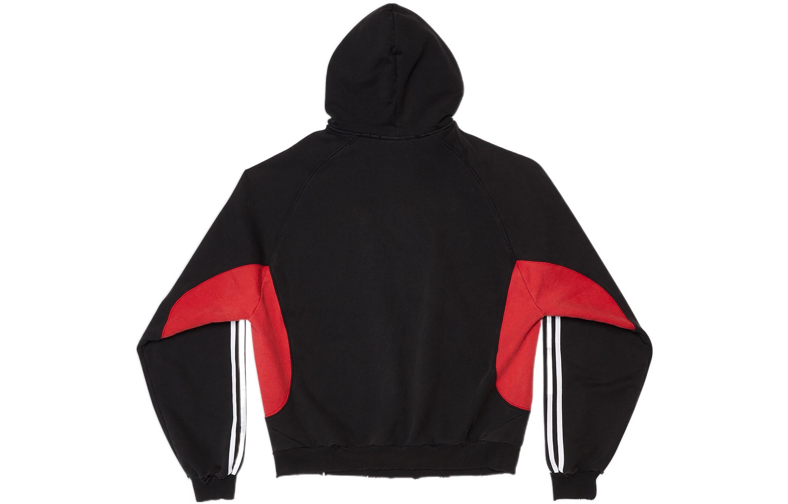 Balenciaga x adidas Fleece Hoodie Slim Fit 'Black Red' 712395TNVA81003 - 2