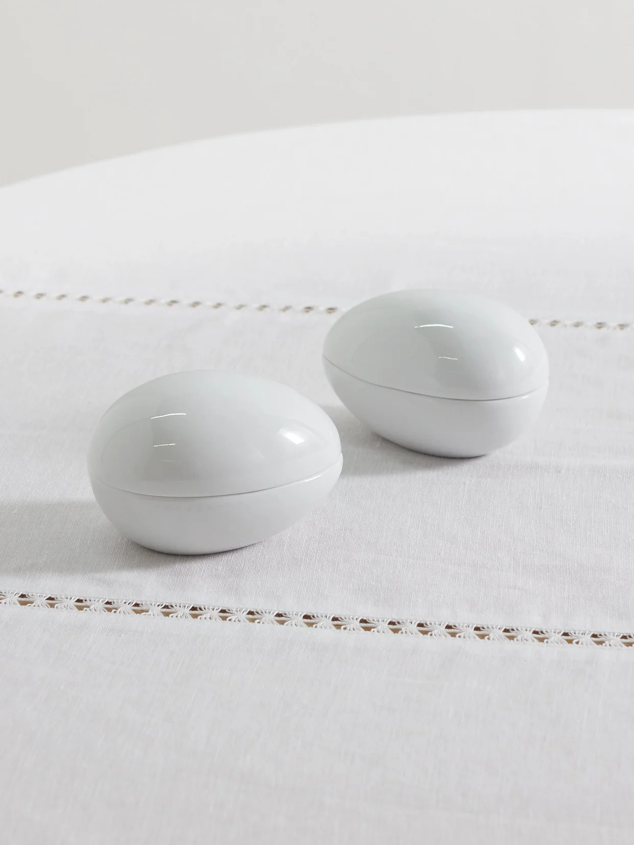 Egg Set Of Two Porcelain Trinket Dishes - 1