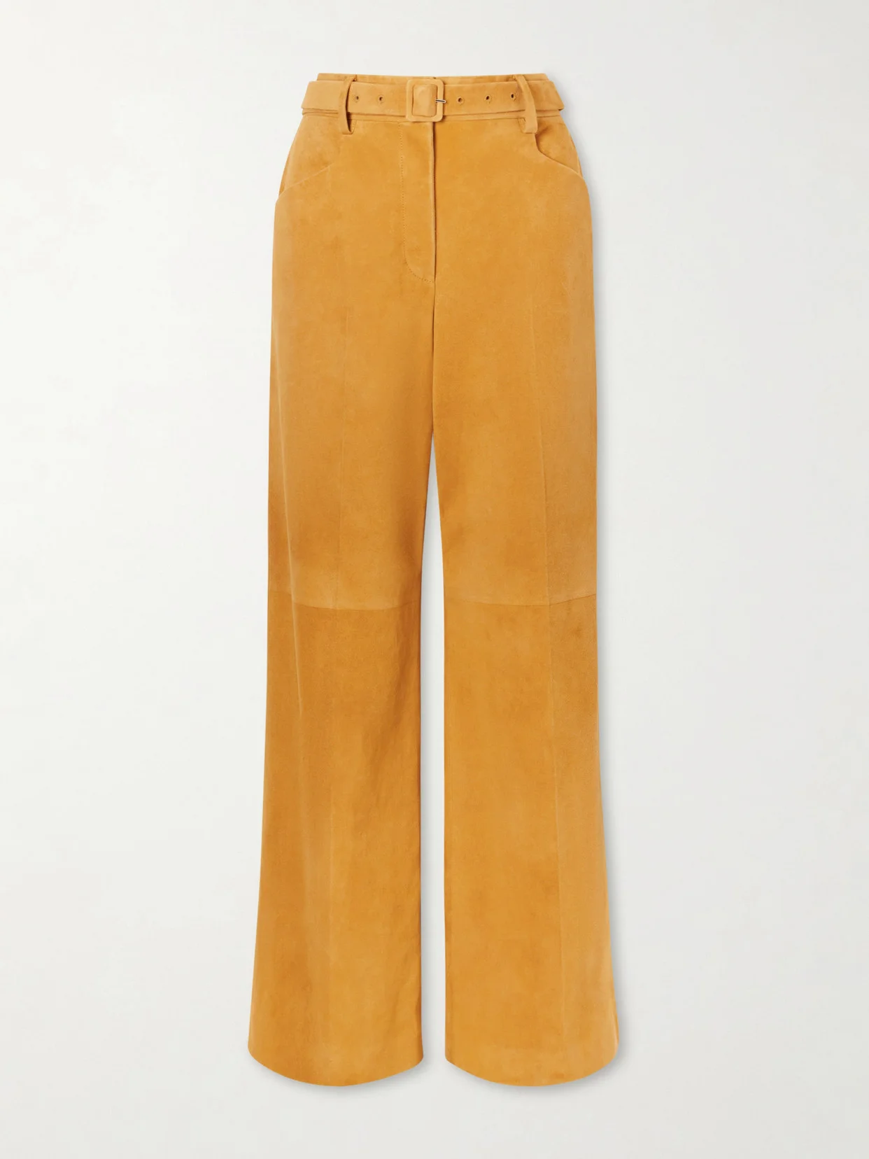 Norman Belted Suede Straight-leg Pants - 1