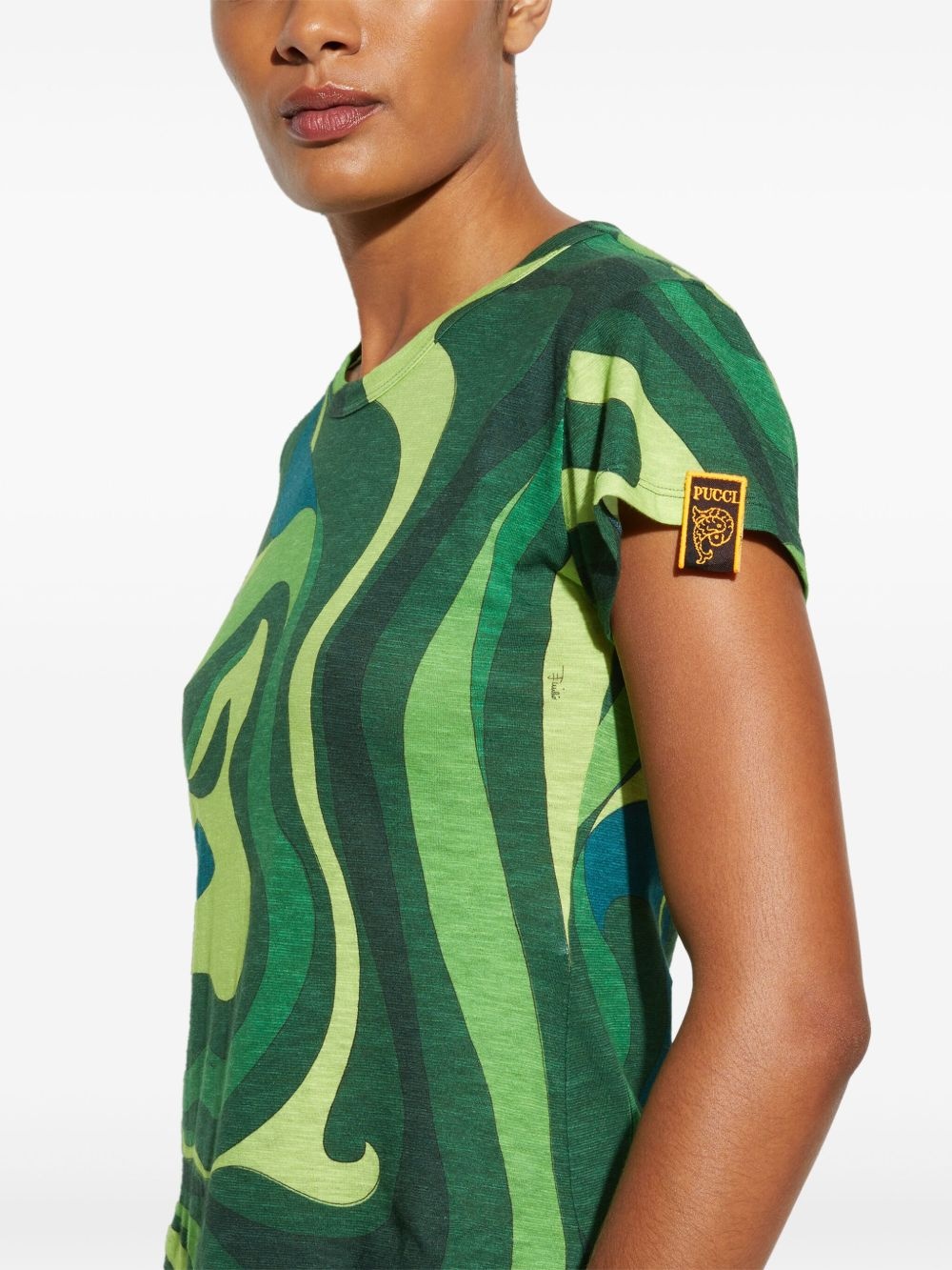 abstract-print T-shirt - 5