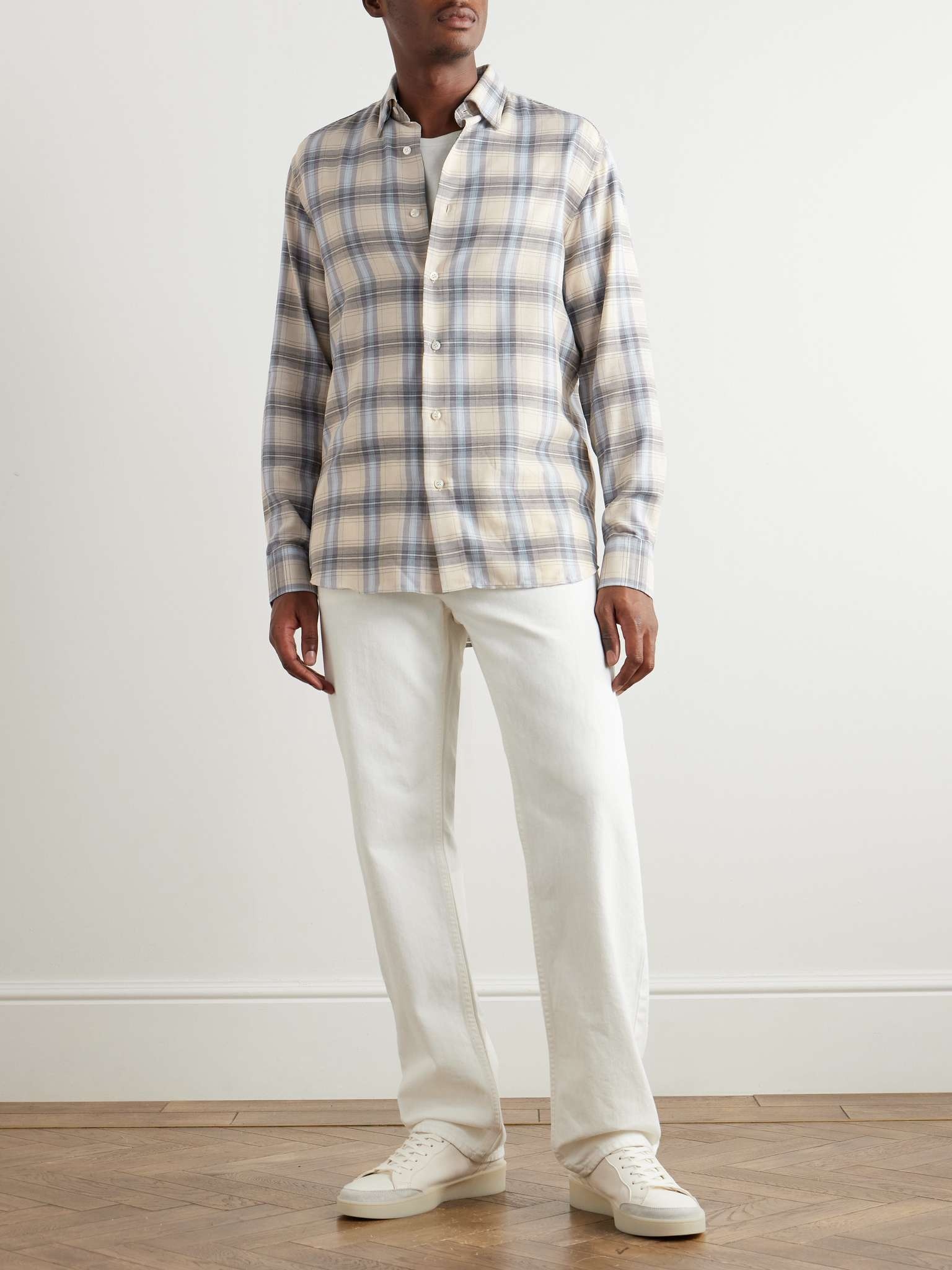 Checked Cotton and Cashmere-Blend Shirt - 2