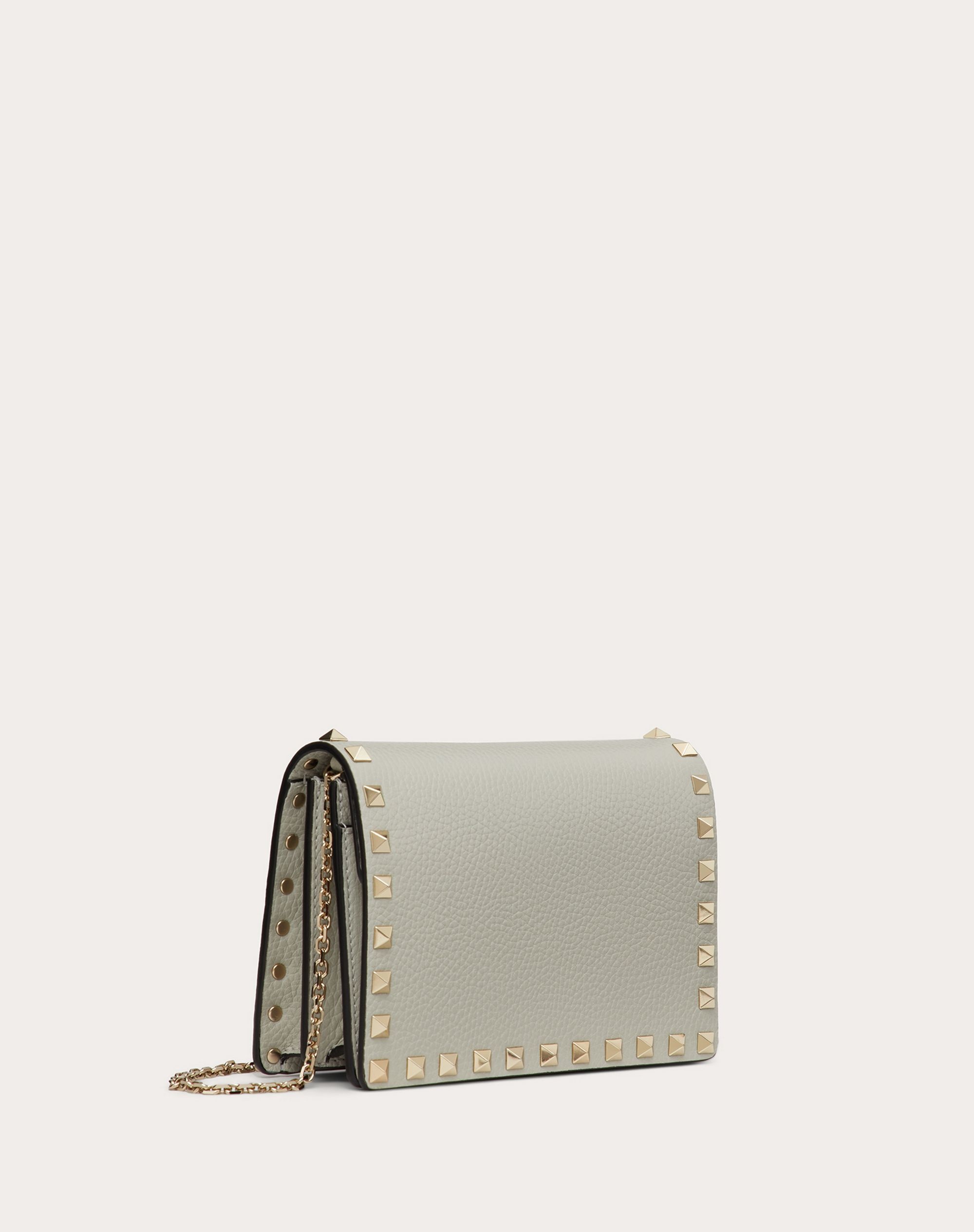 Rockstud Grainy Calfskin Chain Pouch - 4