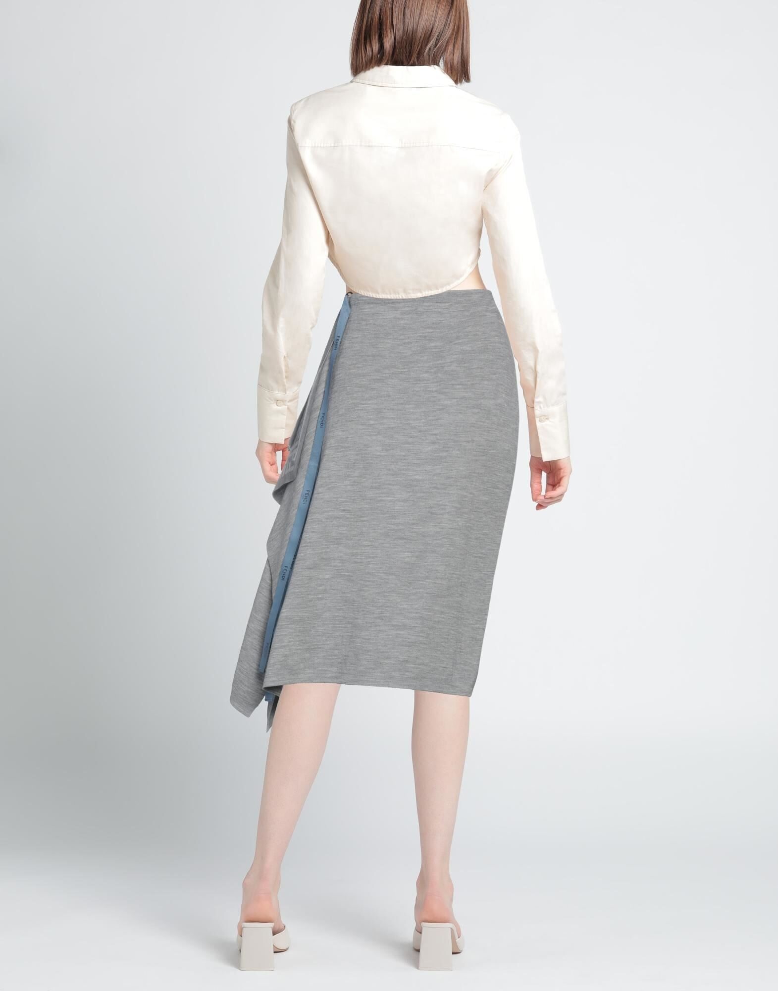 Grey Women's Midi Skirt - 3