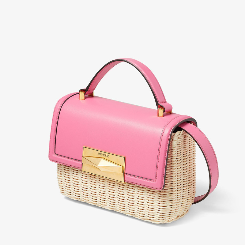 Diamond Top Handle
Natural/Candy Pink Wicker and Leather Top Handle Bag 3